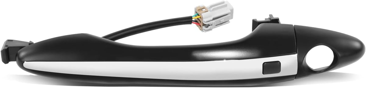 DNA MOTORING Front Left Outer Door Handle Compatible with 11-15 Kia Optima, w/Keyhole, Black Chrome, OEM-DHO-01262