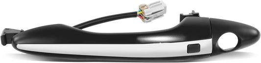 DNA MOTORING Front Left Outer Door Handle Compatible with 11-15 Kia Optima, w/Keyhole, Black Chrome, OEM-DHO-01262
