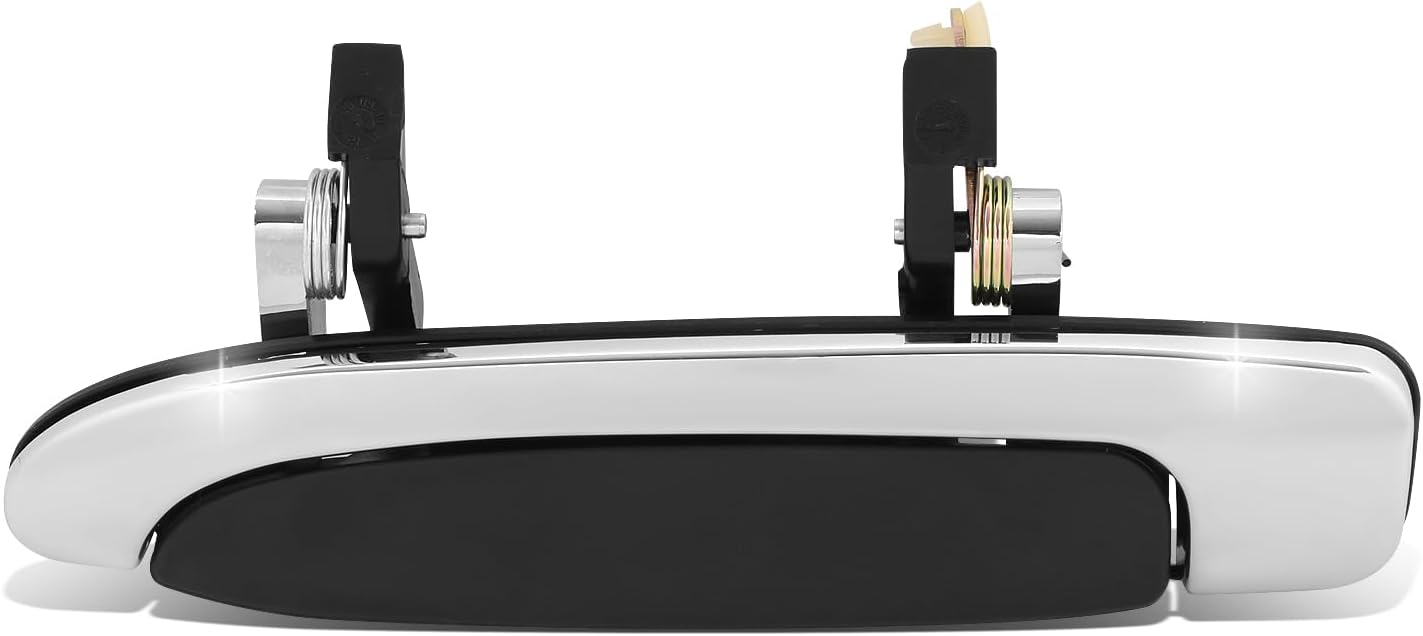 DNA MOTORING Rear Left Side Outer Door Handle Compatible with 92-11 Crown Victoria, Chrome/Black,OEM-DHO-00796, 6W7Z5426605A, FO1520101