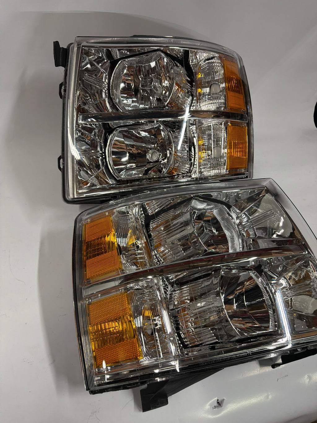 CHEVY SILVERADO CHROME AMBER HEADLIGHTS FOR 2007 TO 2013