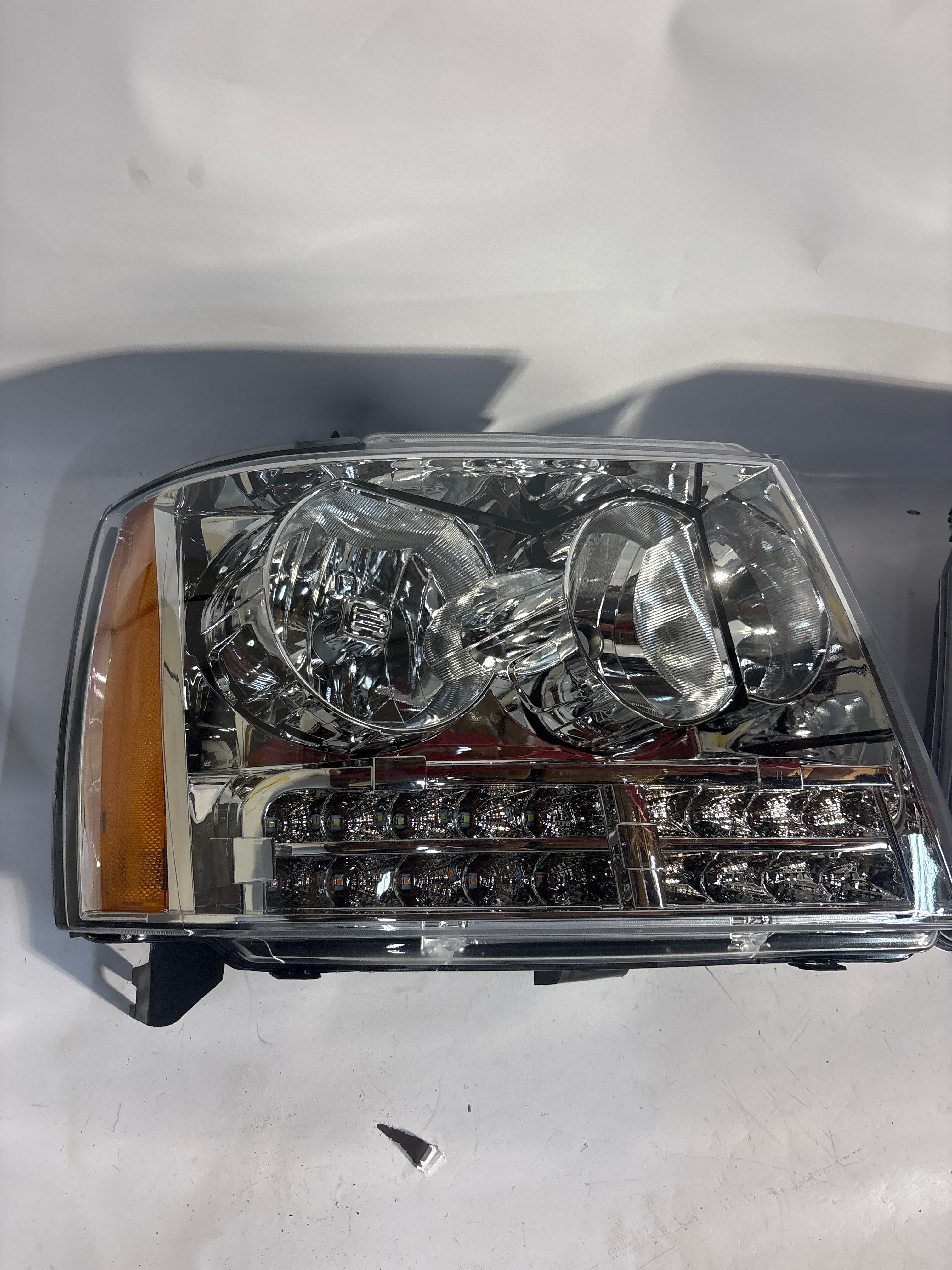 07-14 Chevy Tahoe Chrome Amber LED Headlights Plug N Play