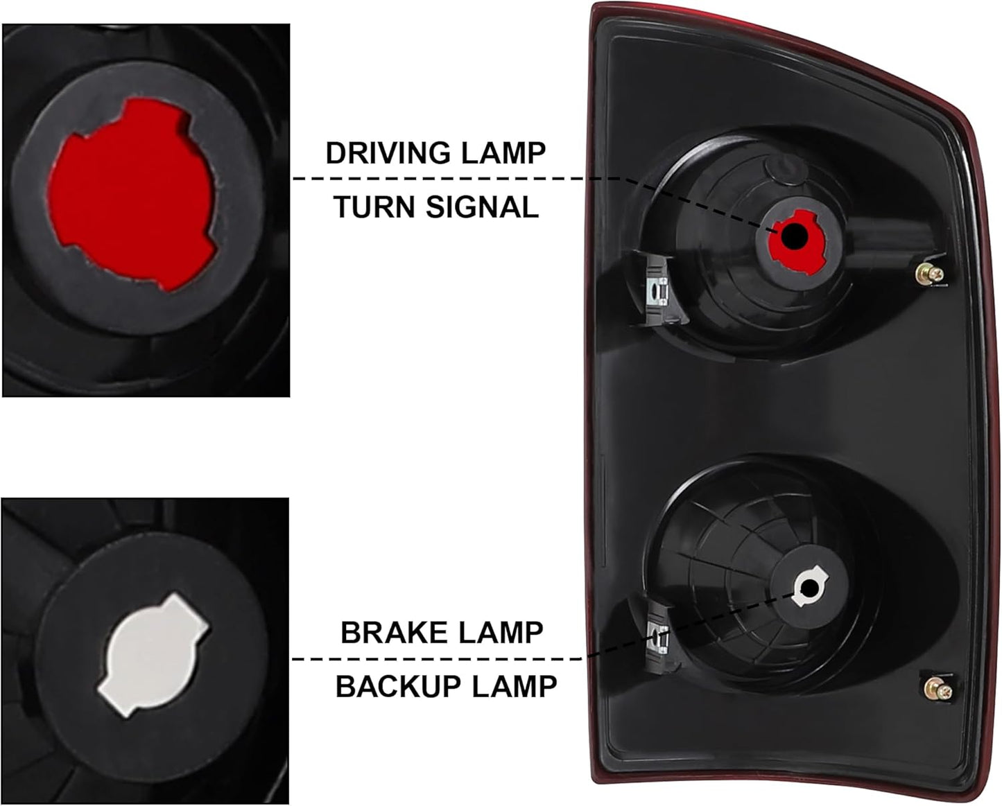 Left Tail Light Fit For 2007 2008 Dodge Ram 1500/07 08 09 Ram 2500 3500 Rear Brake Lamp