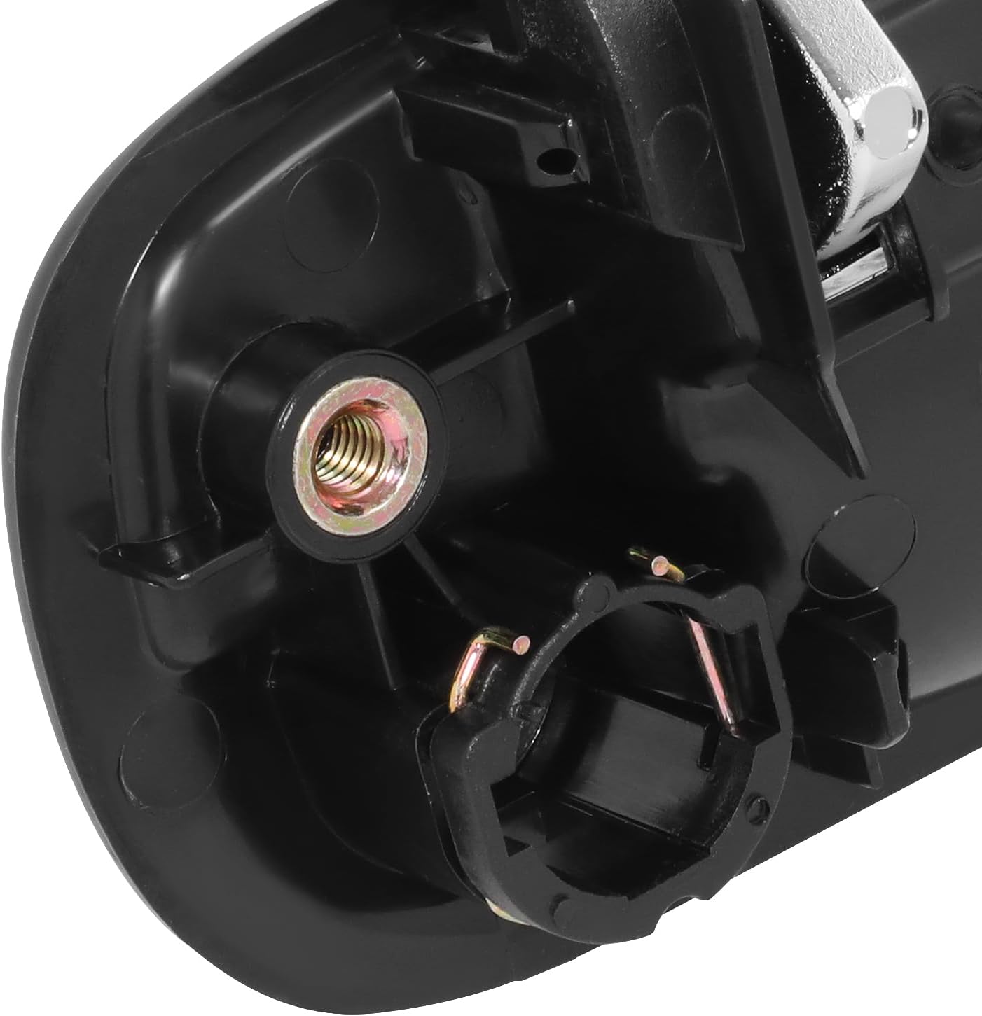 DNA MOTORING Front Left Outer Door Handle Compatible with 96-00 Honda Civic Sedan, W/Key Hole, Black/Chrome Lever, OEM-DHO-01069, 72180S01A01