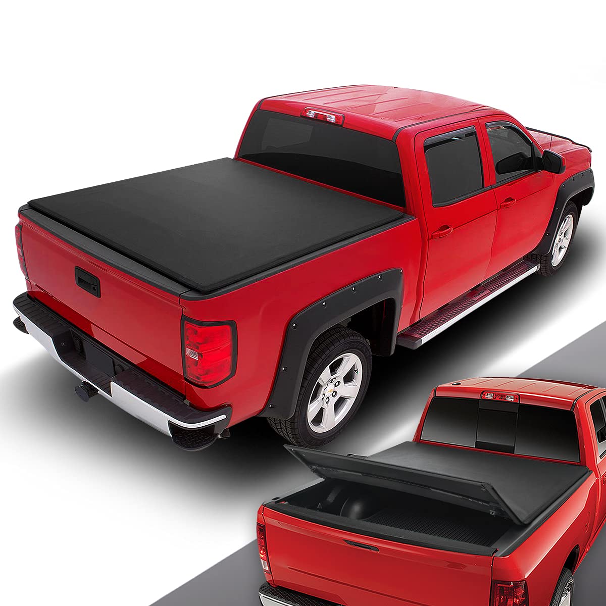 DNA Motoring TTC-RU-018 Truck Bed Soft Vinyl Roll-Up Tonneau Cover Compatible with 2009-2018 Ram 5.7Ft Fleetside Short Bed,09-18 Ram 1500, Black