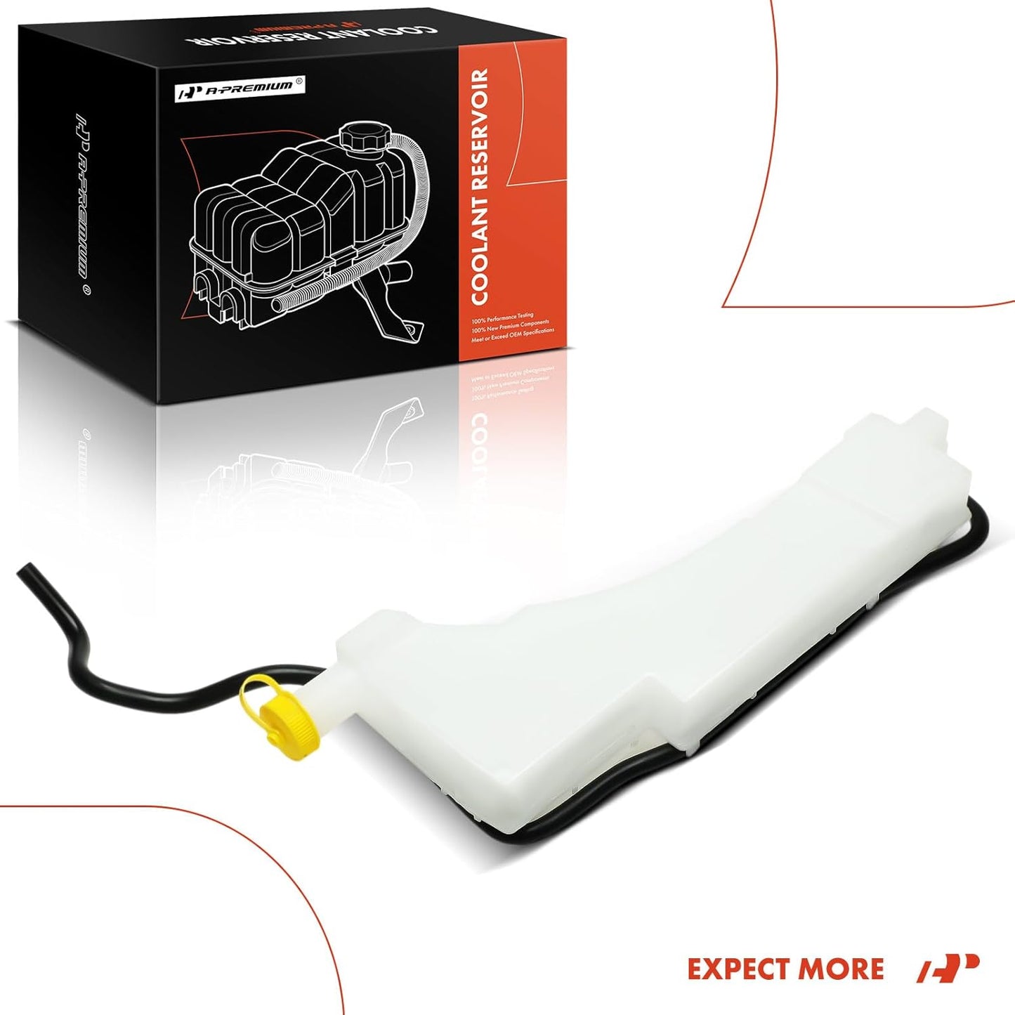 A-Premium Engine Coolant Overflow Recovery Reservoir Tank [with Cap & Tubing] Compatible with Nissan Juke 2011-2017 1.6L - Front Side