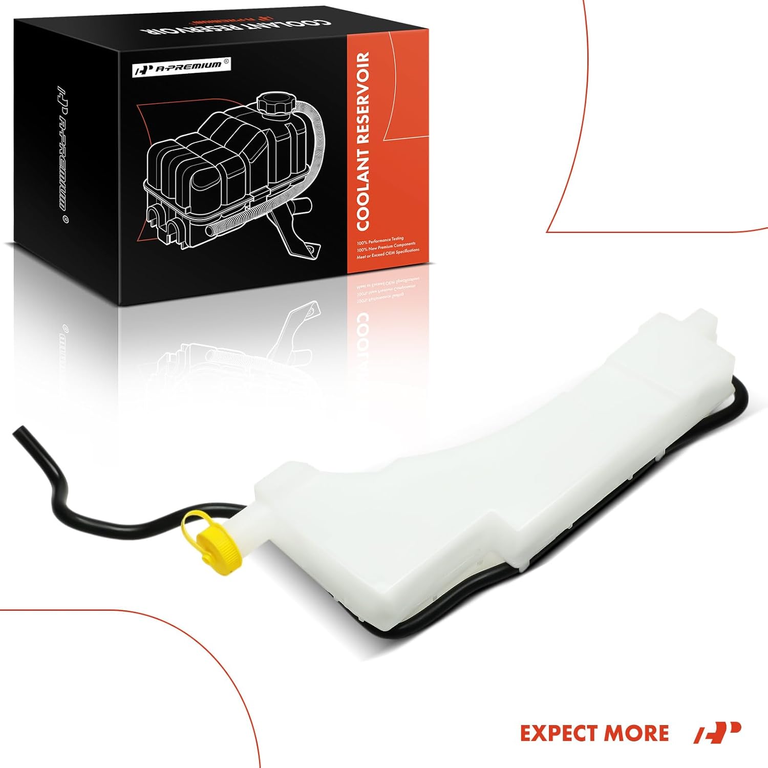 A-Premium Engine Coolant Overflow Recovery Reservoir Tank [with Cap & Tubing] Compatible with Nissan Juke 2011-2017 1.6L - Front Side
