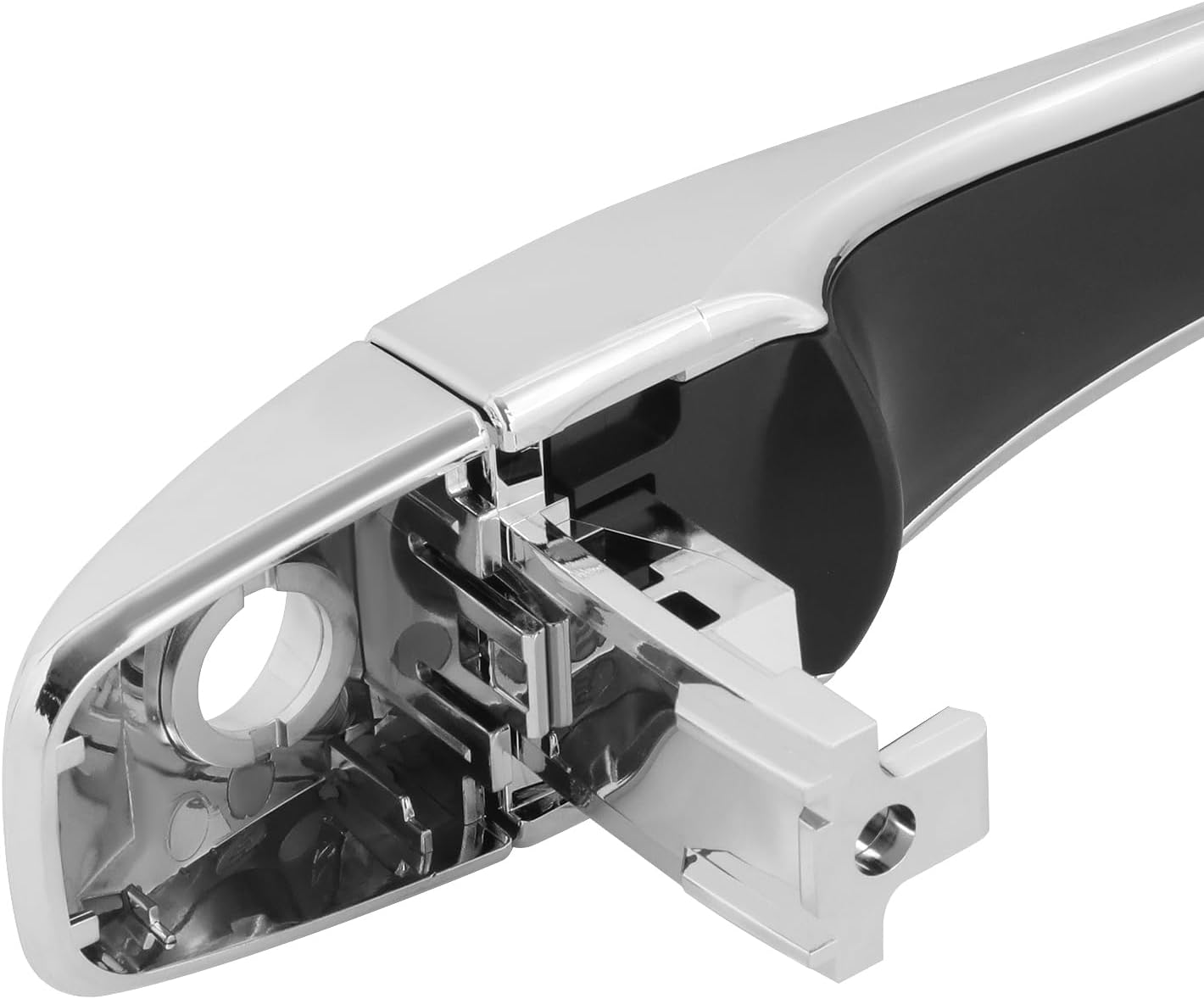 DNA MOTORING Front Left Outer Door Handle Compatible with 13-18 Nissan Altima / 13-19 Pathfinder, W/Key Hole, Chrome, OEM-DHO-01344, 826403TA0A