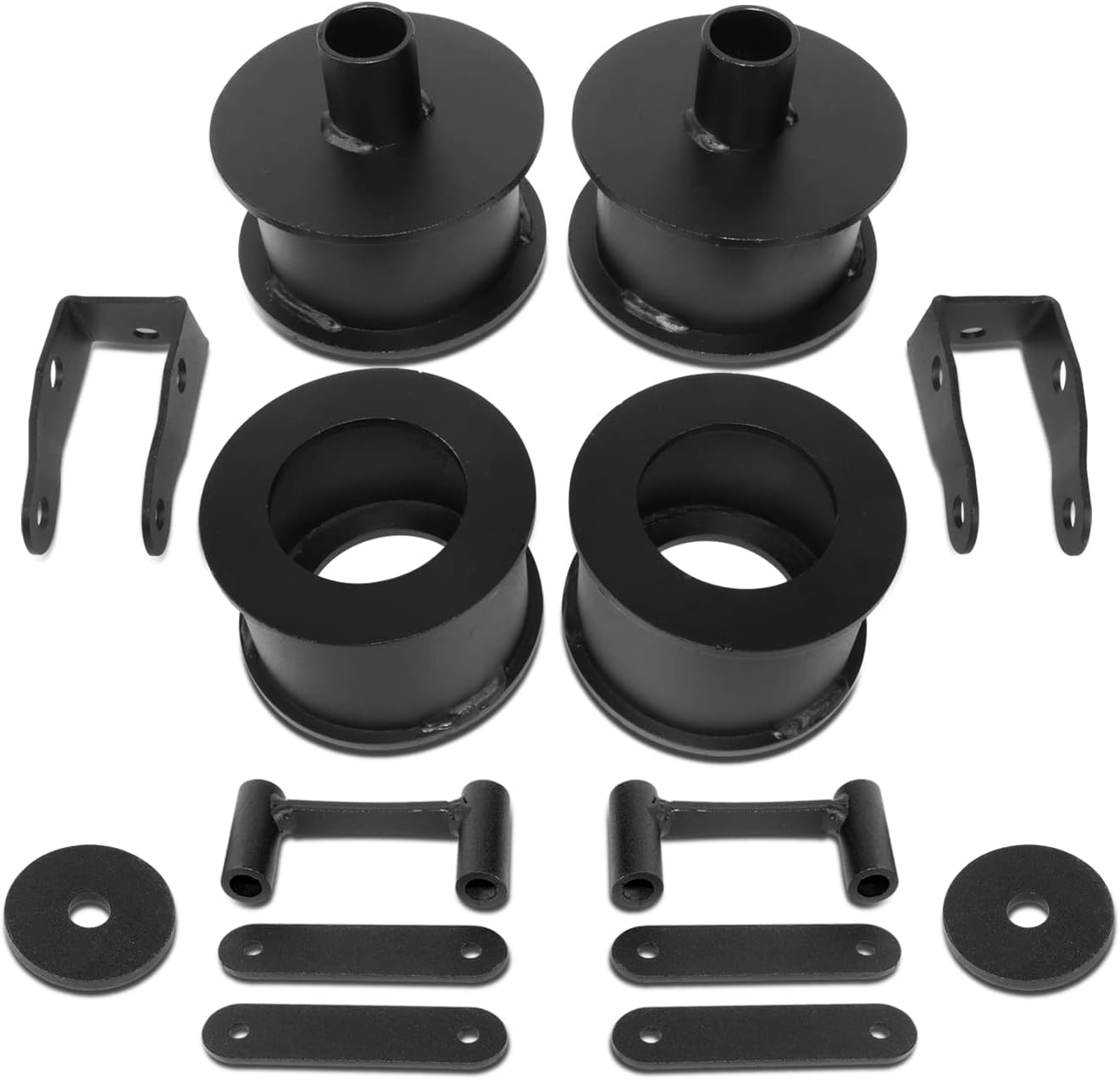 3" Front and Rear Leveling Lift Kit Coil Spring Spacers w/Shock Extension Bracket Compatible with 07-17 Wrangler / 18 Wr