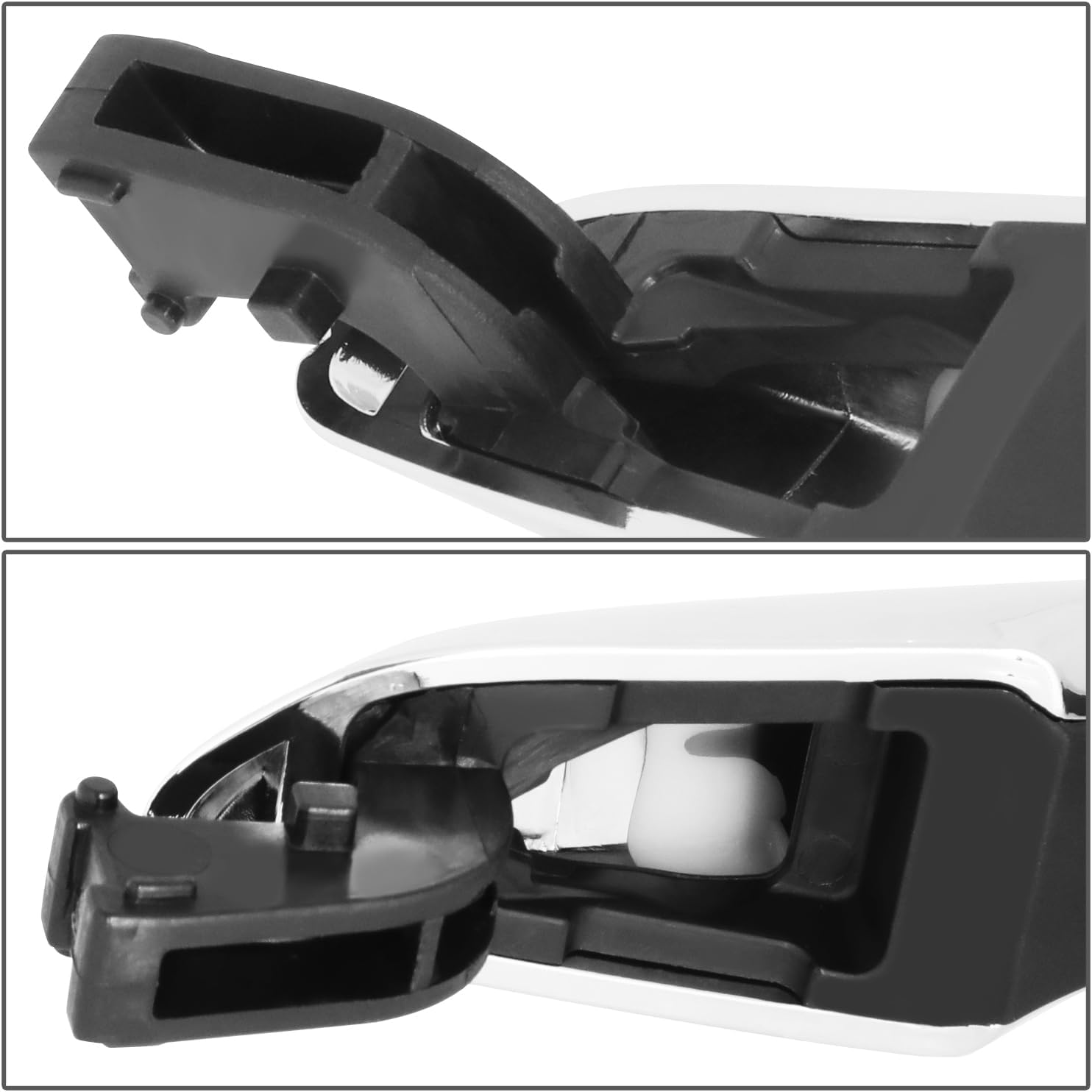DNA MOTORING Rear Right Outer Door Handle Compatible with 16-21 Hyundai Tucson, Fits Model w/o Smart Entry, Chrome, OEM-DHO-01225