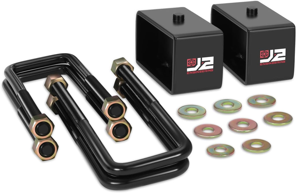 Leaf Spring Lift Block Leveling Kit Compatible With ChevyGMC Silverado Sierra 1500 1999-2024,3" Lift, J2-LK-CH-R-003-BK