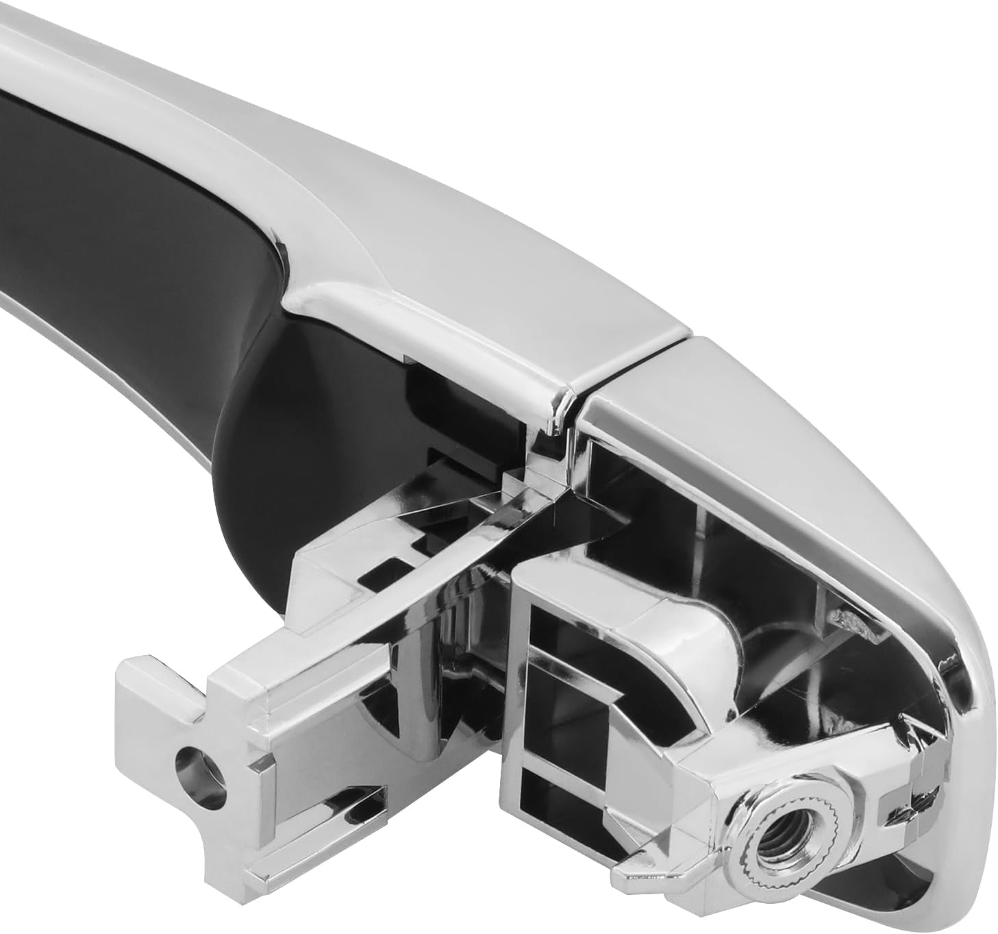 DNA MOTORING Manija de puerta exterior delantera derecha compatible con Nissan Altima 13-18 / 13-19 Pathfinder, sin orificio para llave, cromo, OEM-DHO-01345, 826403TA0A-1