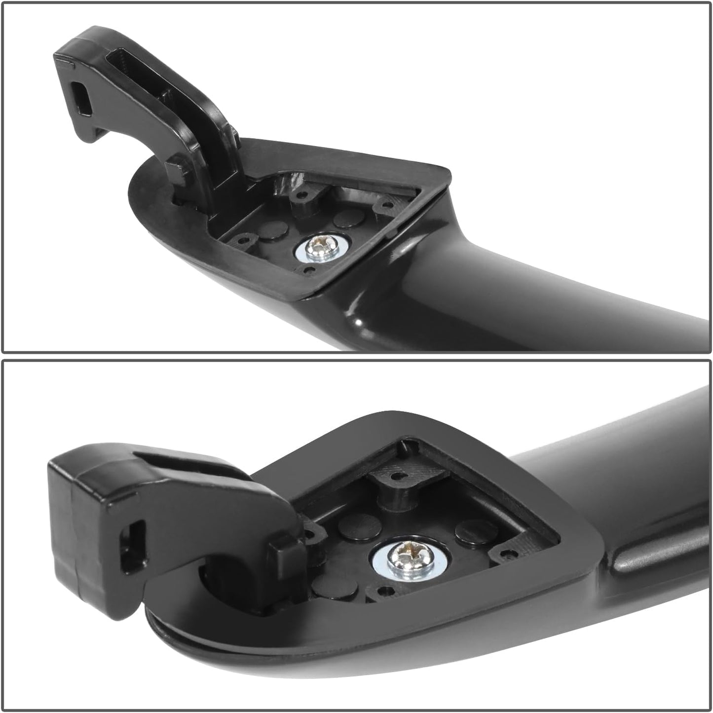 DNA MOTORING Rear Left/Right Outer Door Handle Compatible with 07-12 Hyundai Santa Fe, Black Chrome, OEM-DHO-01218