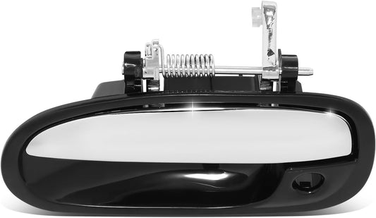 DNA MOTORING Front Left Outer Door Handle Compatible with 96-00 Honda Civic Sedan, W/Key Hole, Black/Chrome Lever, OEM-DHO-01069, 72180S01A01