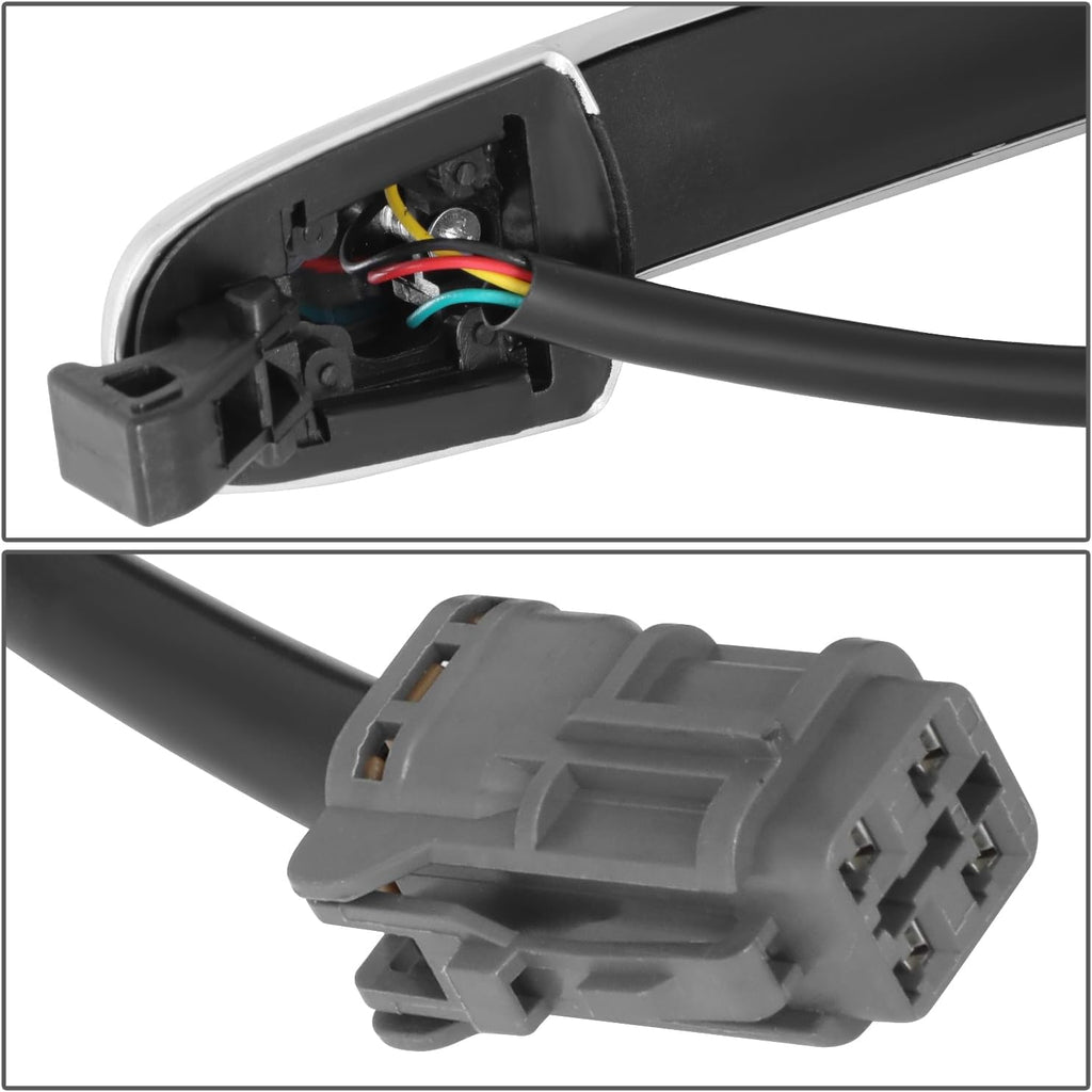 DNA MOTORING Front Right Outer Door Handle Compatible with 09-13 Kia Forte/Koup, w/o Keyhole, Chrome, OEM-DHO-01249