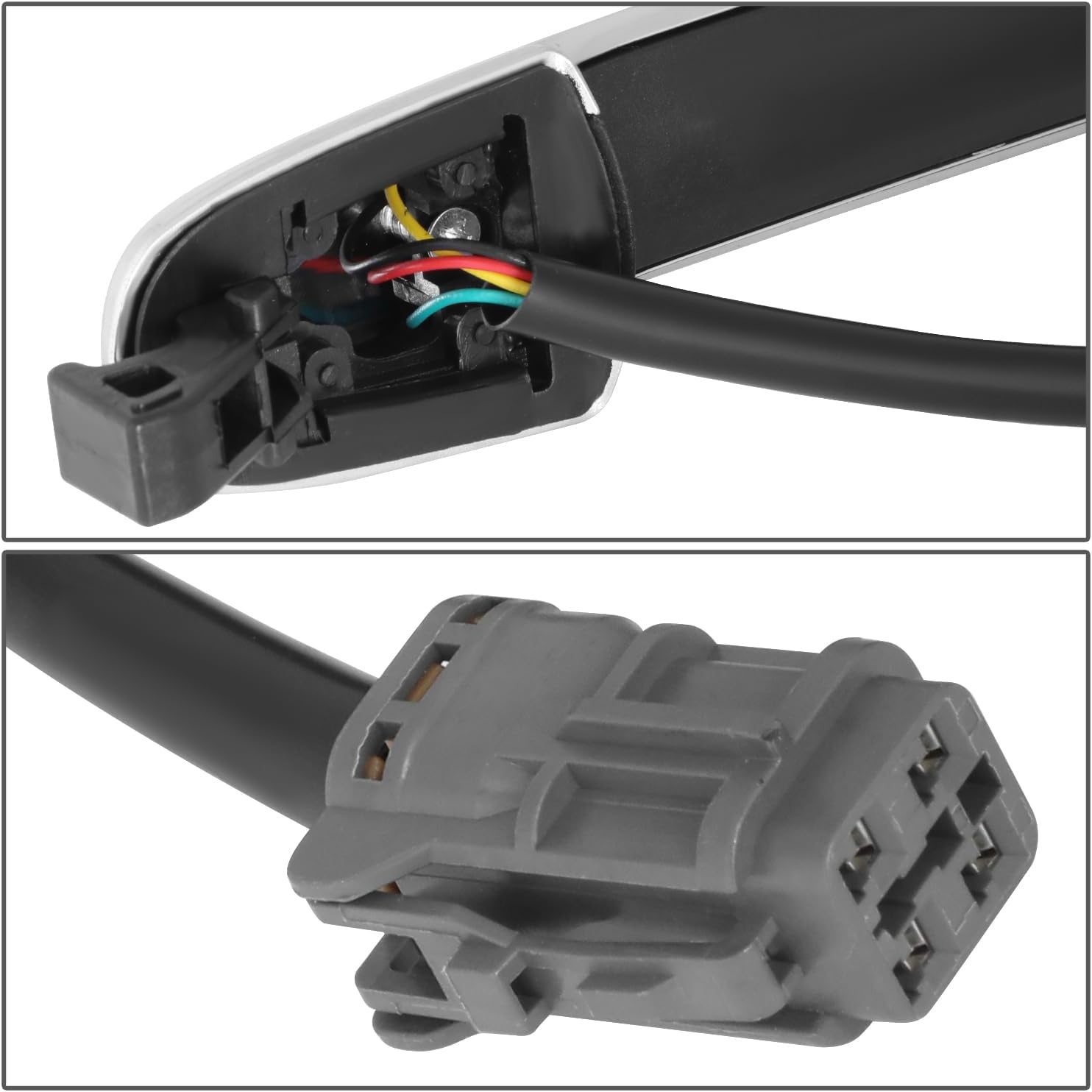 DNA MOTORING Front Right Outer Door Handle Compatible with 09-13 Kia Forte/Koup, w/o Keyhole, Chrome, OEM-DHO-01249