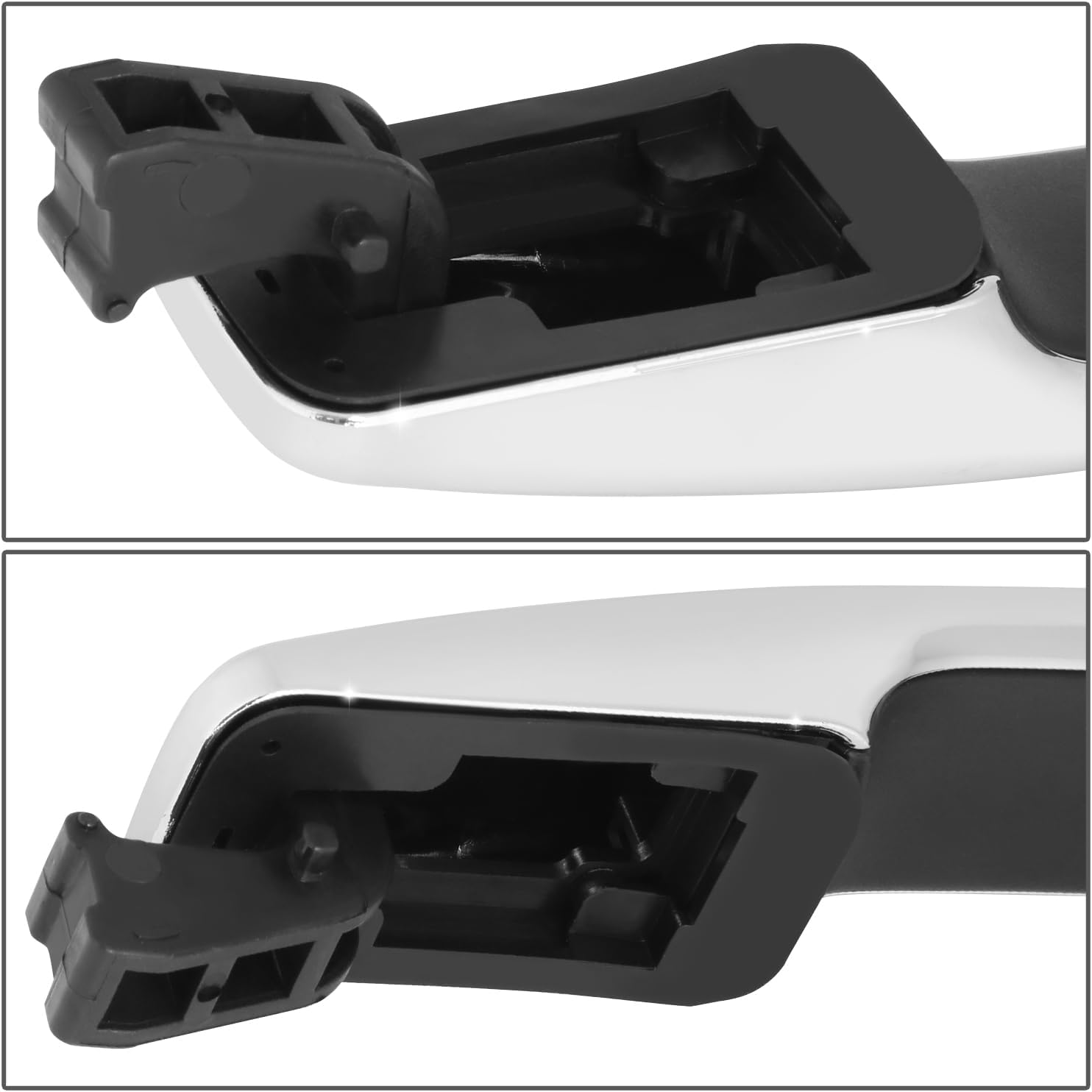 DNA MOTORING Front Right Outer Door Handle Compatible with 14-19 Kia Soul, w/o Keyhole, Chrome, OEM-DHO-01286