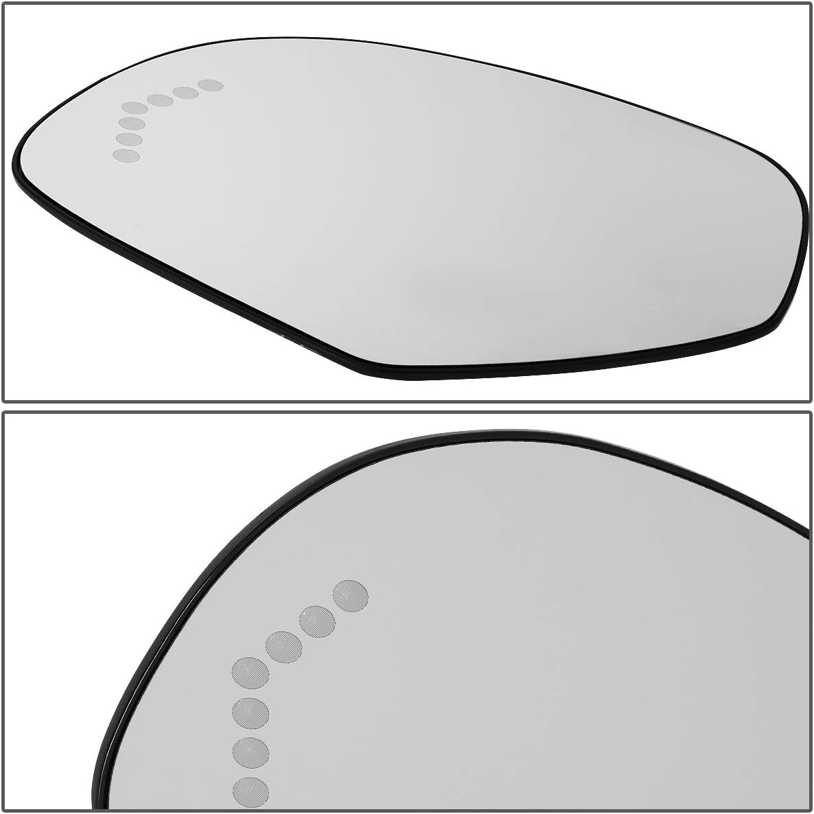 DNA Motoring SMP-060-L Left/Driver Side Door Rear View Mirror Glass w/Heater+LED Turn Signal