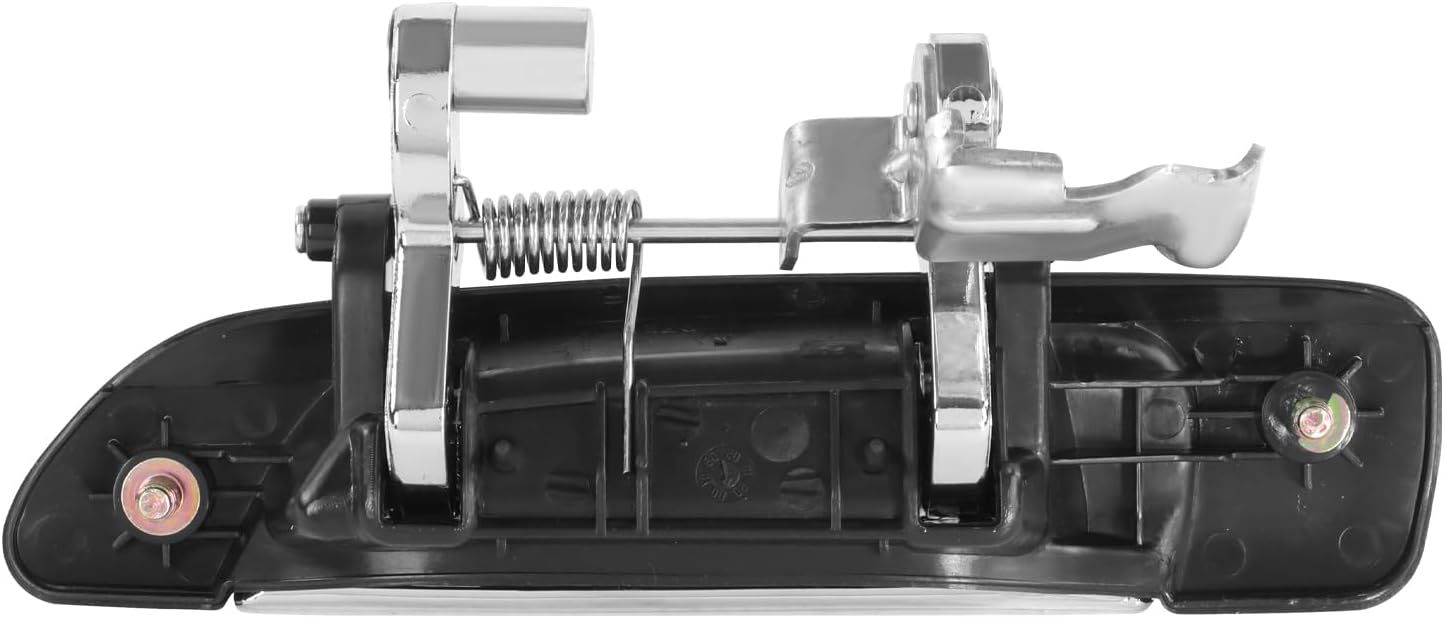 DNA MOTORING Rear Right Outer Door Handle Compatible with 01-05 Honda Civic Sedan, Black/Chrome, OEM-DHO-01057