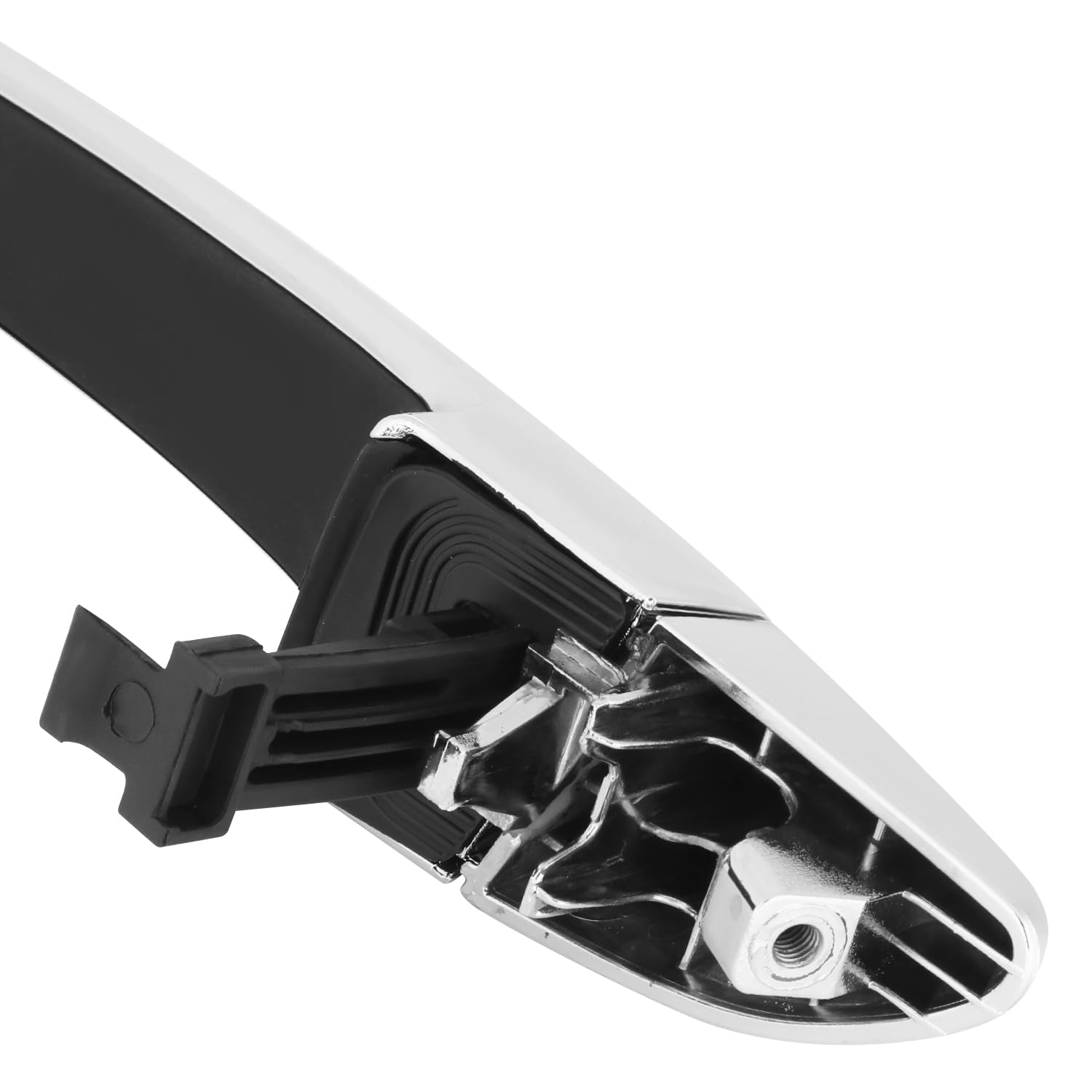 DNA MOTORING Rear Right Outer Door Handle Compatible with 15-19 Hyundai Sonata, w/o Keyhole, Chrome, OEM-DHO-01190