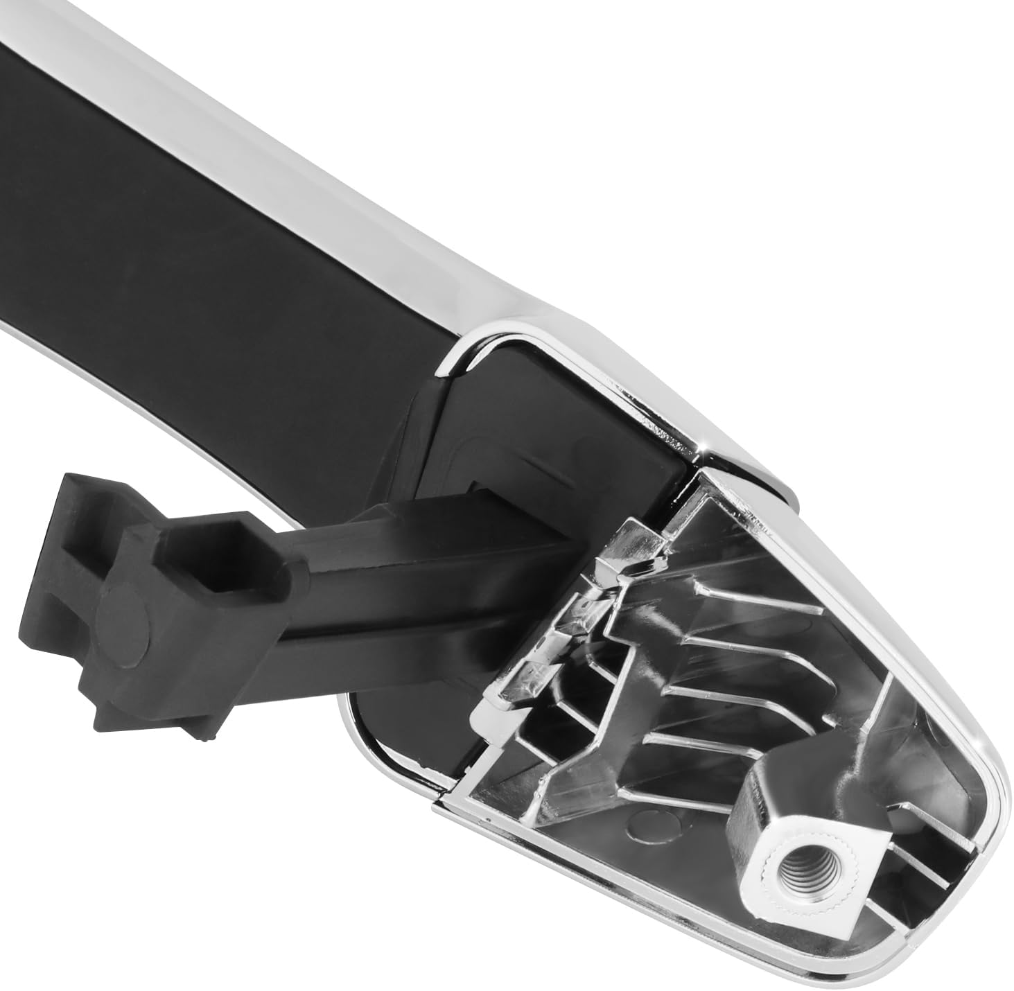 DNA MOTORING Front Right Outer Door Handle Compatible with 16-21 Hyundai Tucson, w/o Keyhole, Chrome, OEM-DHO-01229