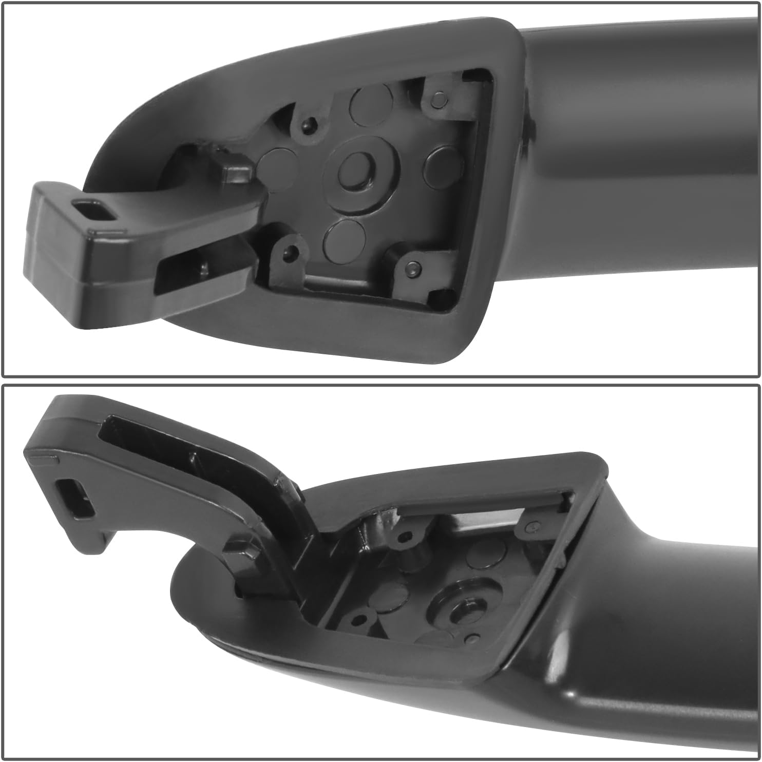DNA MOTORING Rear Left/Right Outer Door Handle Compatible with 06-12 Hyundai Santa Fe, Primed Black, OEM-DHO-01221, 836522B000