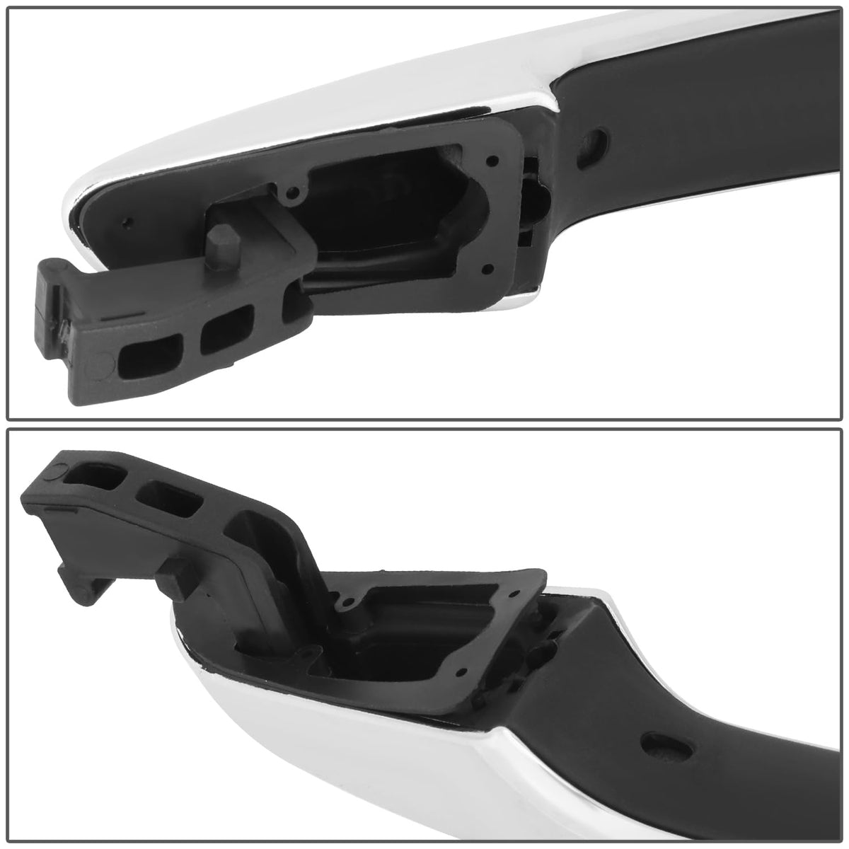 DNA MOTORING Rear Right Outer Door Handle Compatible with 15-19 Hyundai Sonata, w/o Keyhole, Chrome, OEM-DHO-01190