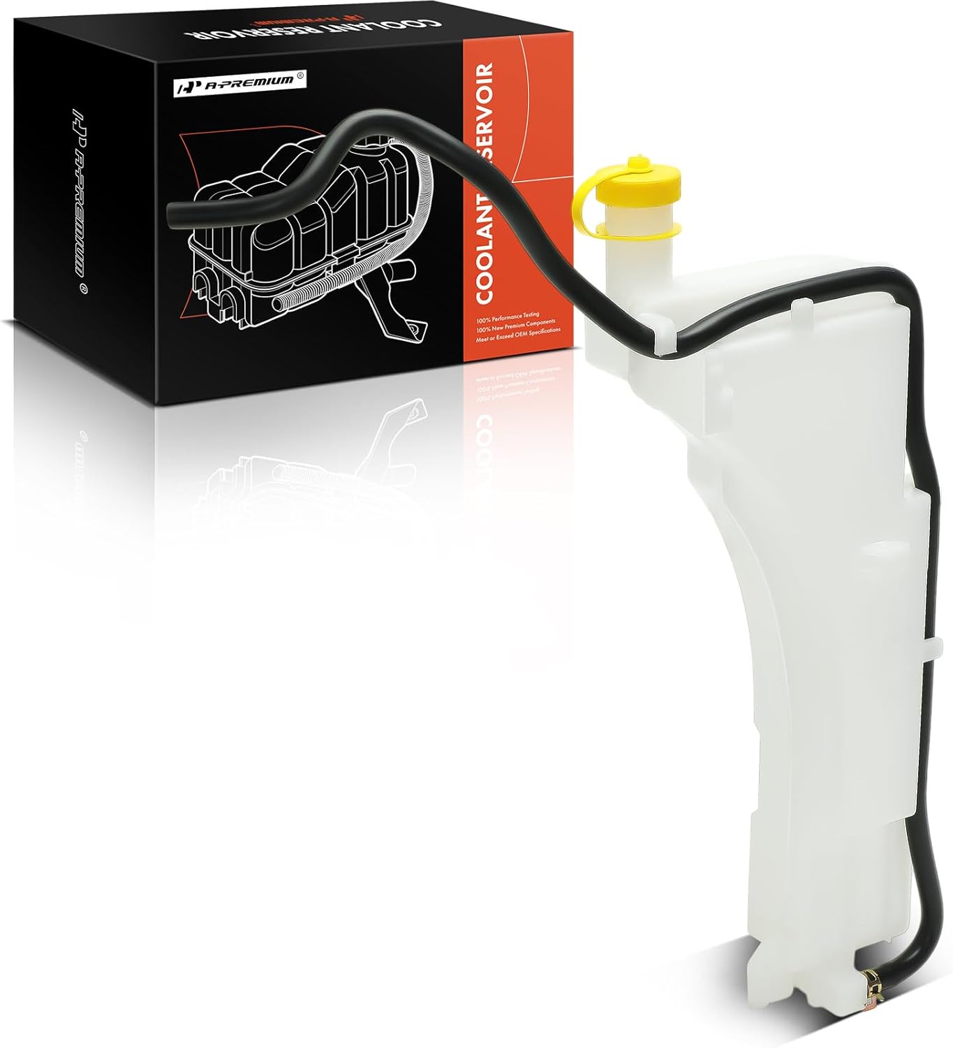 A-Premium Engine Coolant Overflow Recovery Reservoir Tank [with Cap & Tubing] Compatible with Nissan Juke 2011-2017 1.6L - Front Side