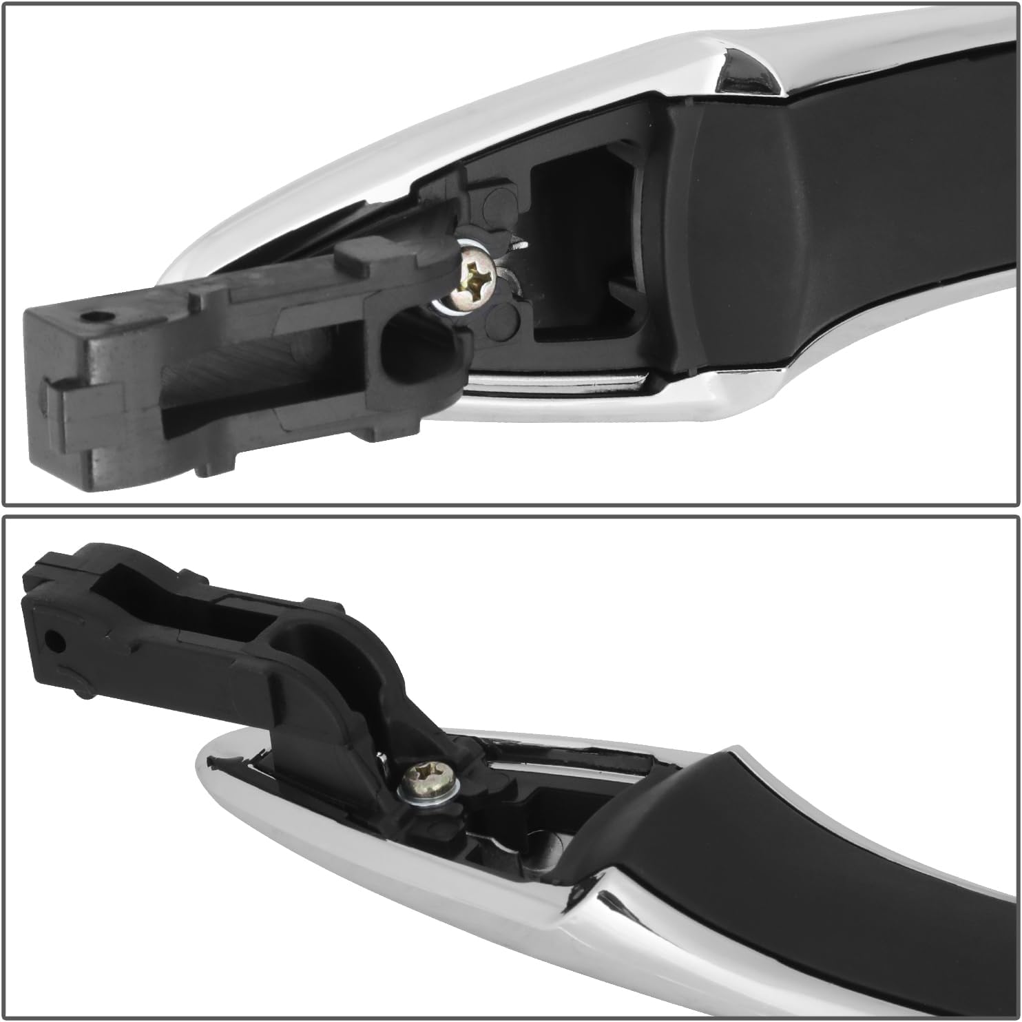 DNA MOTORING Rear Driver, Passenger Outer Door Handle Compatible with 17-23 Nissan Armada, 14-17 QX70, QX50, 15-19 Q70L, Chrome, OEM-DHO-01431