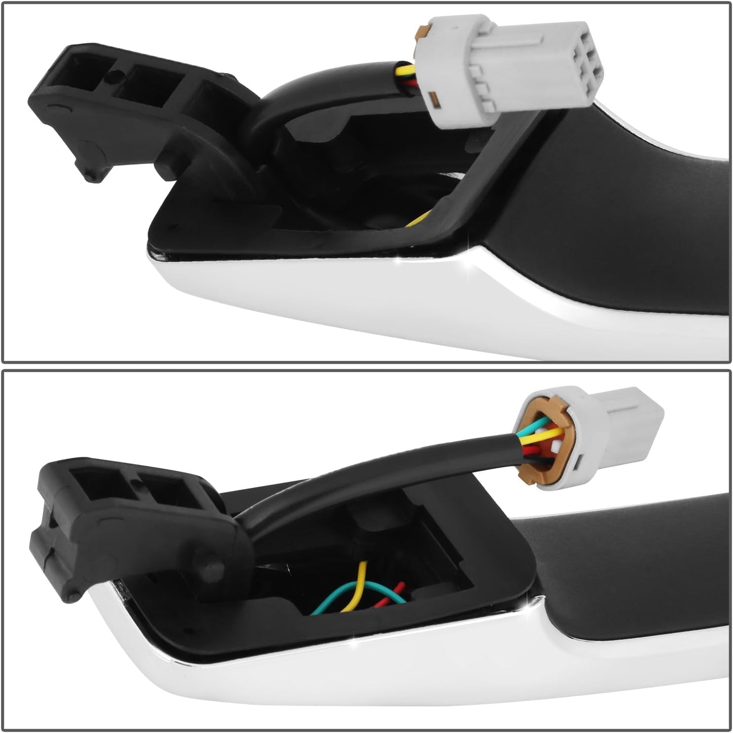 DNA MOTORING Front Right Outer Door Handle Compatible with 14-19 Kia Soul, w/o Keyhole, Chrome, OEM-DHO-01294