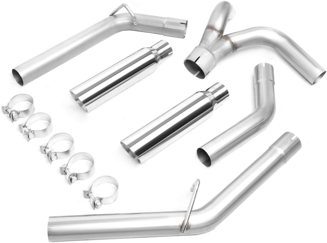 DNA MOTORING CBE-MU-CS09-53L Stainless Steel Cat Back Exhaust System [Compatible with 09-13 Chevy Silverado GMC Sierra 1500 6.2L V8 ]