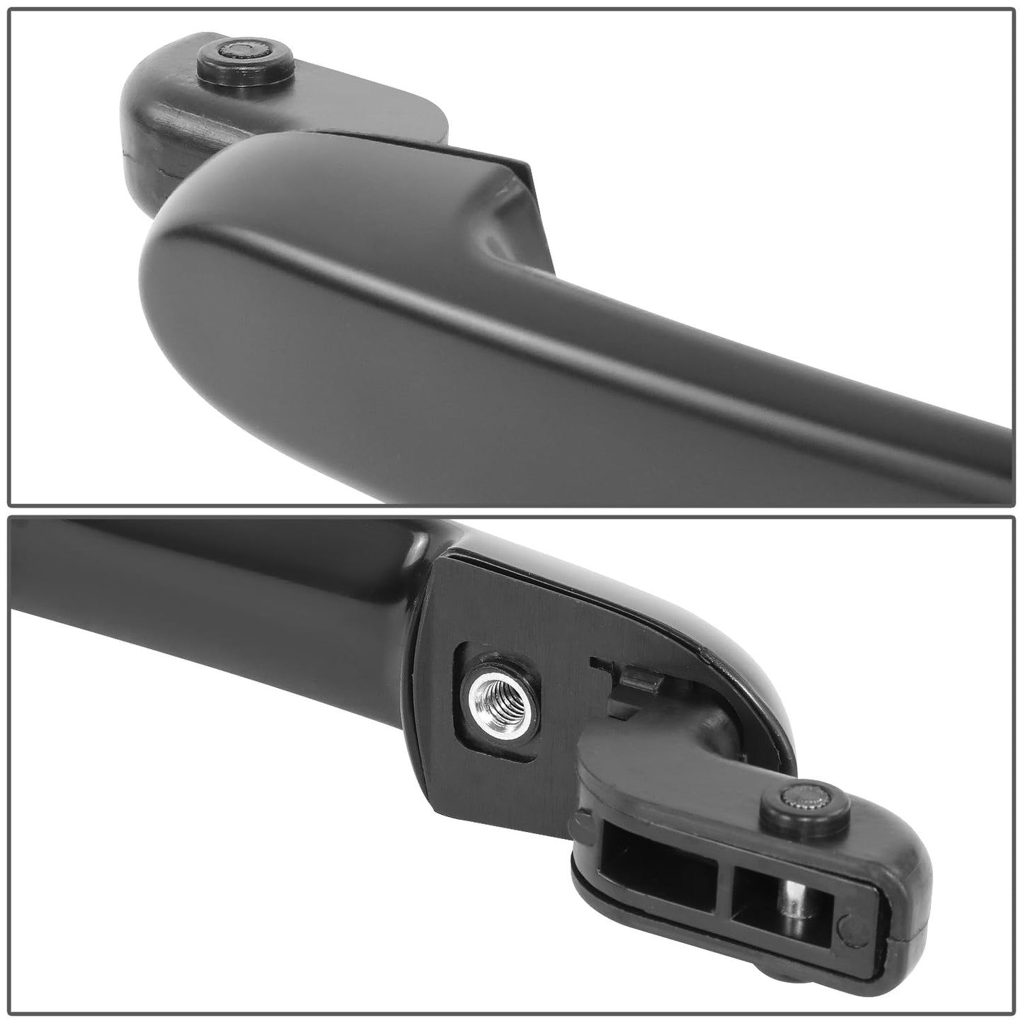 DNA MOTORING Rear Left Outer Door Handle Compatible with 06-11 Hyundai Accent, Black, OEM-DHO-01167