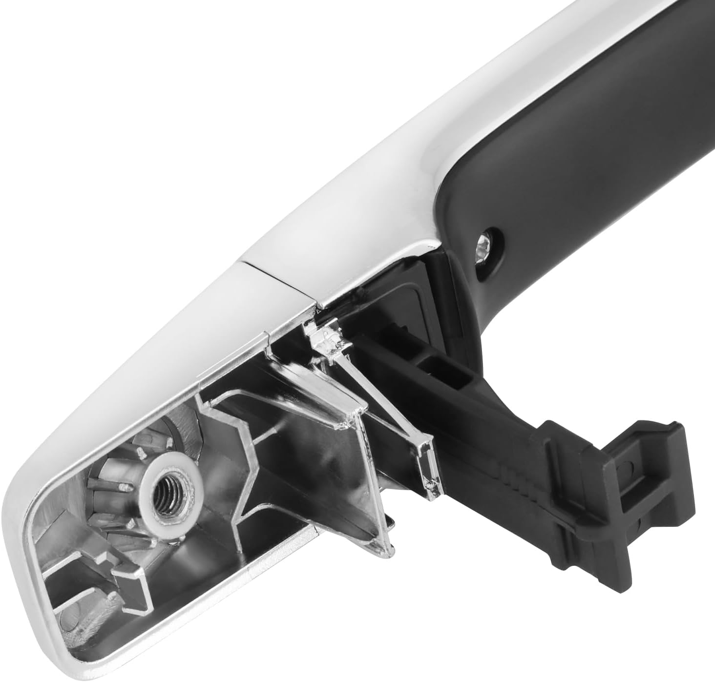 DNA MOTORING Rear Left Outer Door Handle Compatible with 14-19 Kia Soul, Chrome, OEM-DHO-01287