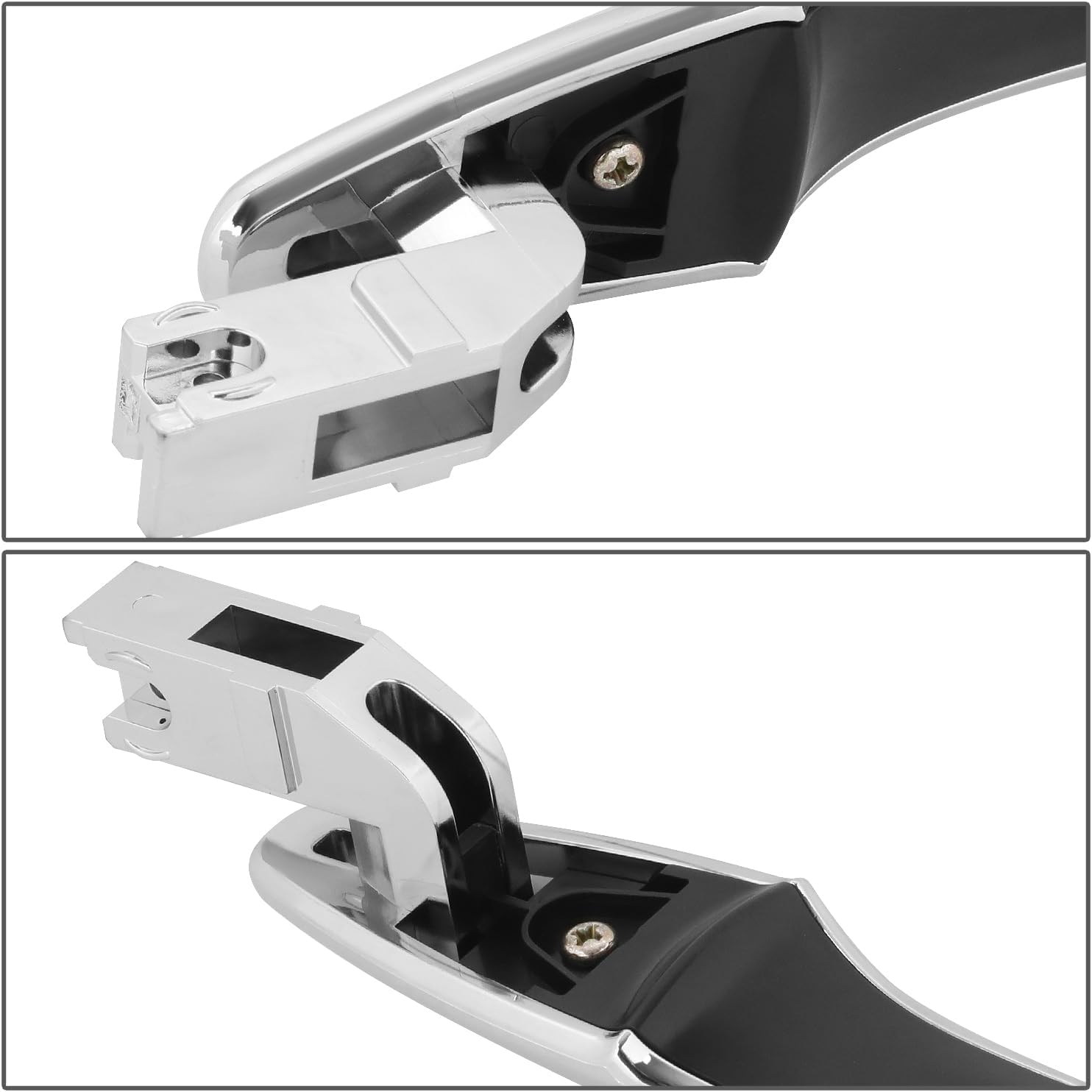 DNA MOTORING Manija de puerta exterior delantera derecha compatible con Nissan Altima 13-18 / 13-19 Pathfinder, sin orificio para llave, cromo, OEM-DHO-01345, 826403TA0A-1