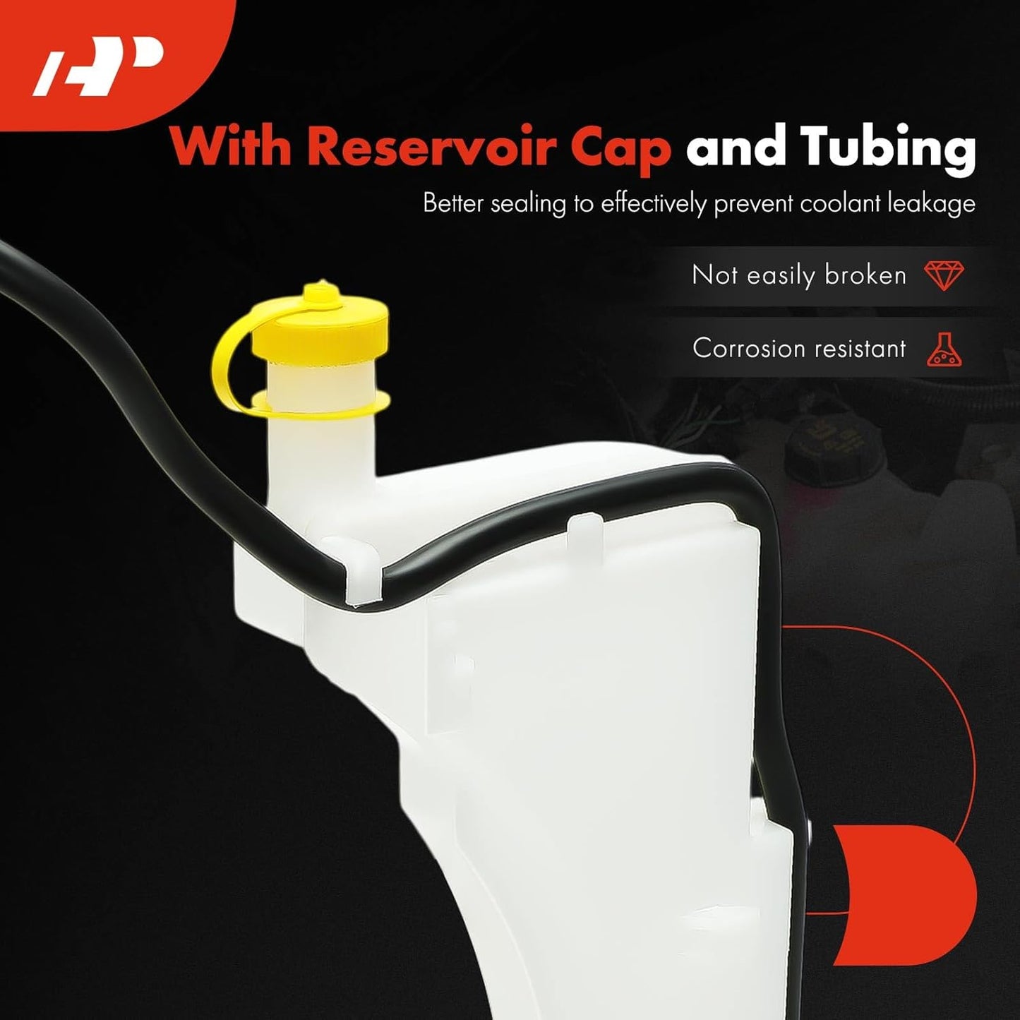 A-Premium Engine Coolant Overflow Recovery Reservoir Tank [with Cap & Tubing] Compatible with Nissan Juke 2011-2017 1.6L - Front Side