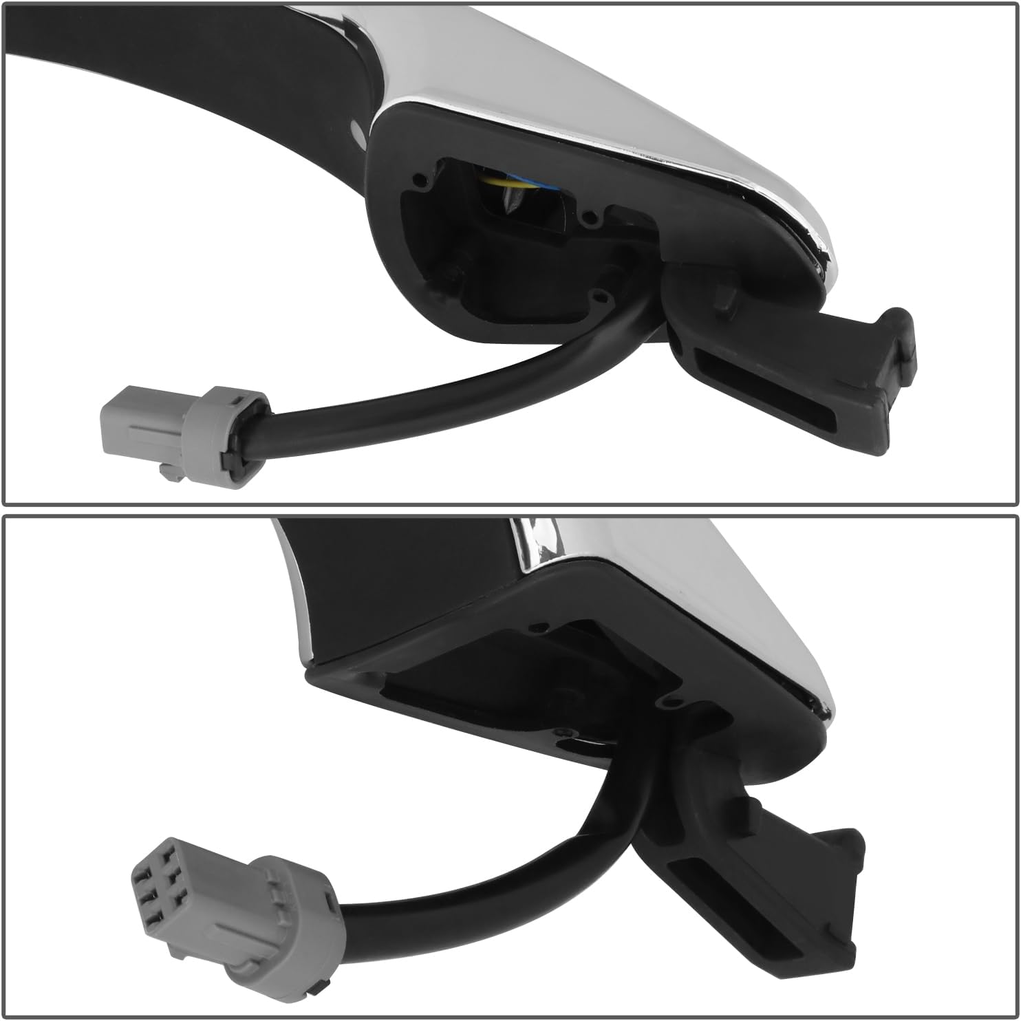 DNA MOTORING Front Left Outer Door Handle Compatible with 13-18 Hyundai Santa Fe, w/Keyhole, Chrome, OEM-DHO-01232