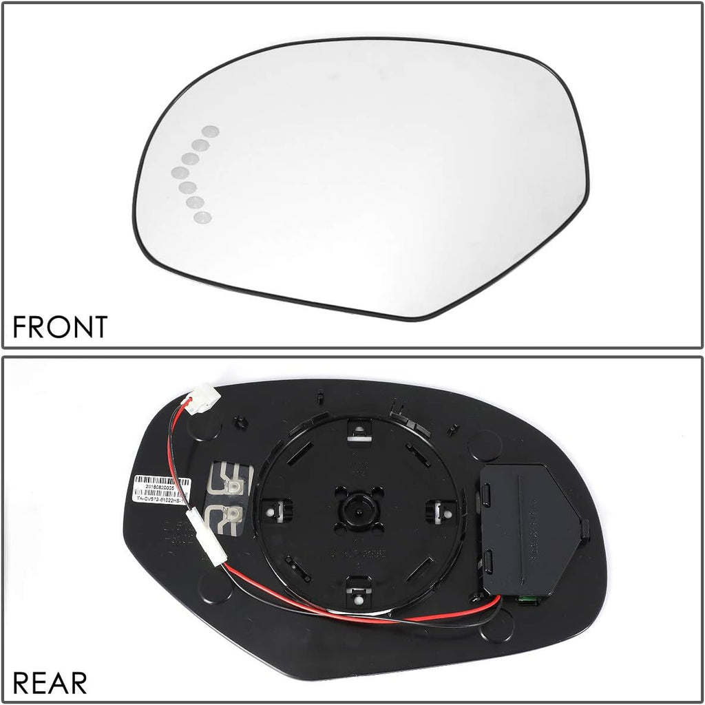 DNA Motoring SMP-060-L Left/Driver Side Door Rear View Mirror Glass w/Heater+LED Turn Signal