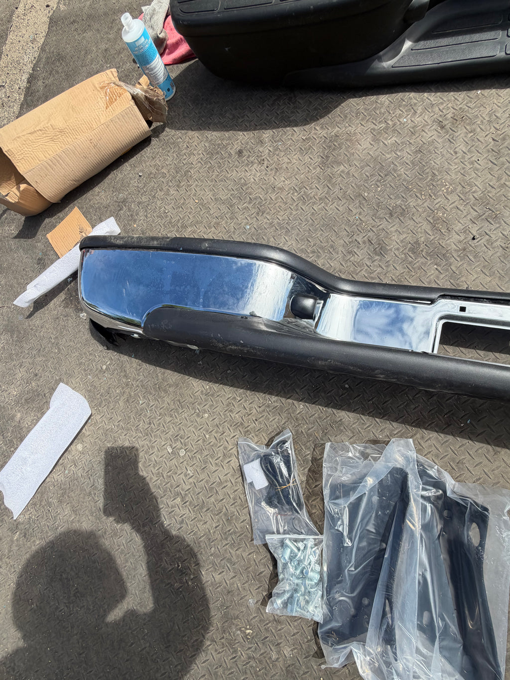 AS IS BUMPER FOR 99-06 CHEVY SILVERADO AND GMC SIERRA REAR CHROME WITH BRACKETS AND HARDWARE AVAILABLE