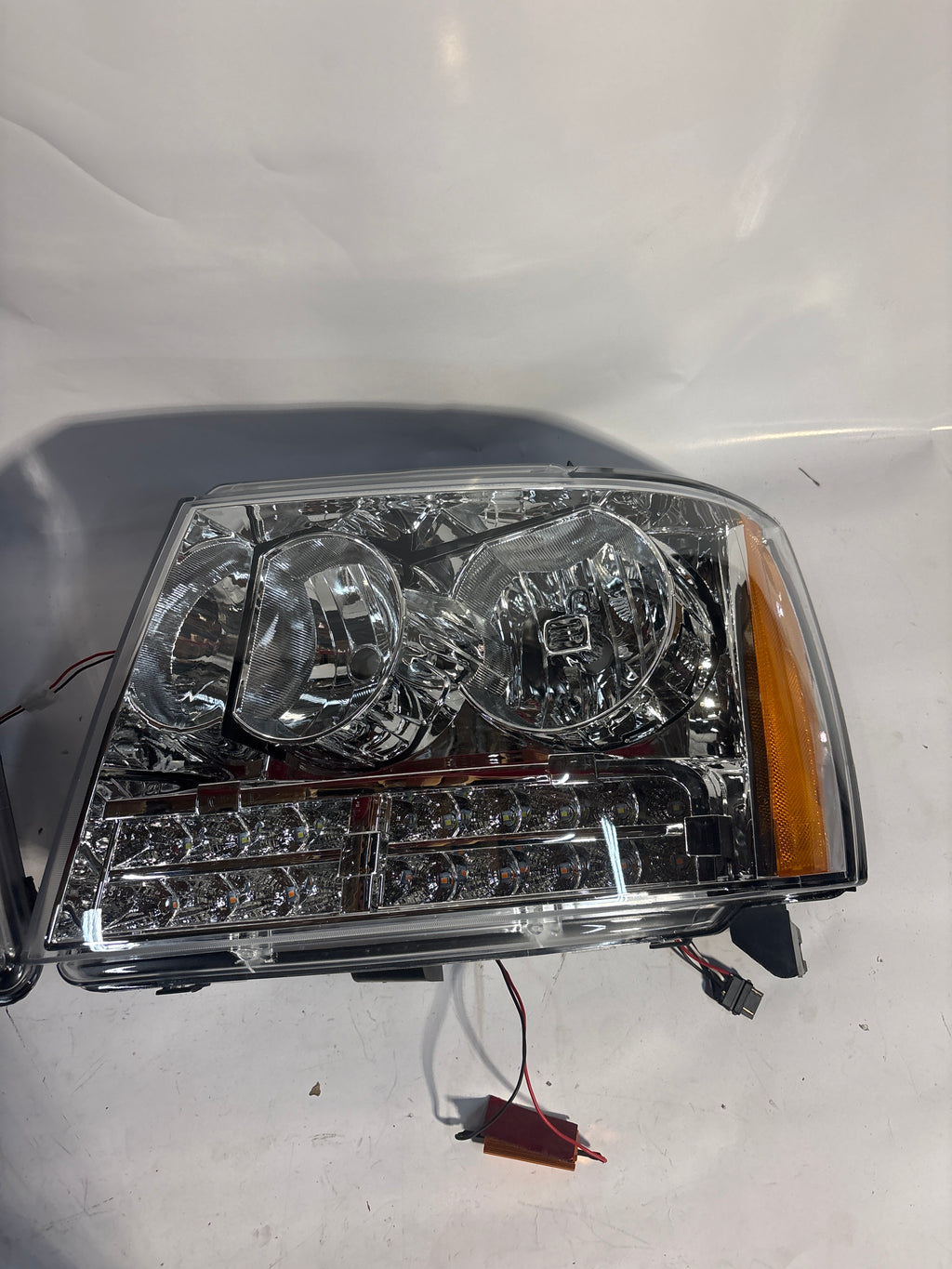07-14 Chevy Tahoe Chrome Amber LED Headlights Plug N Play