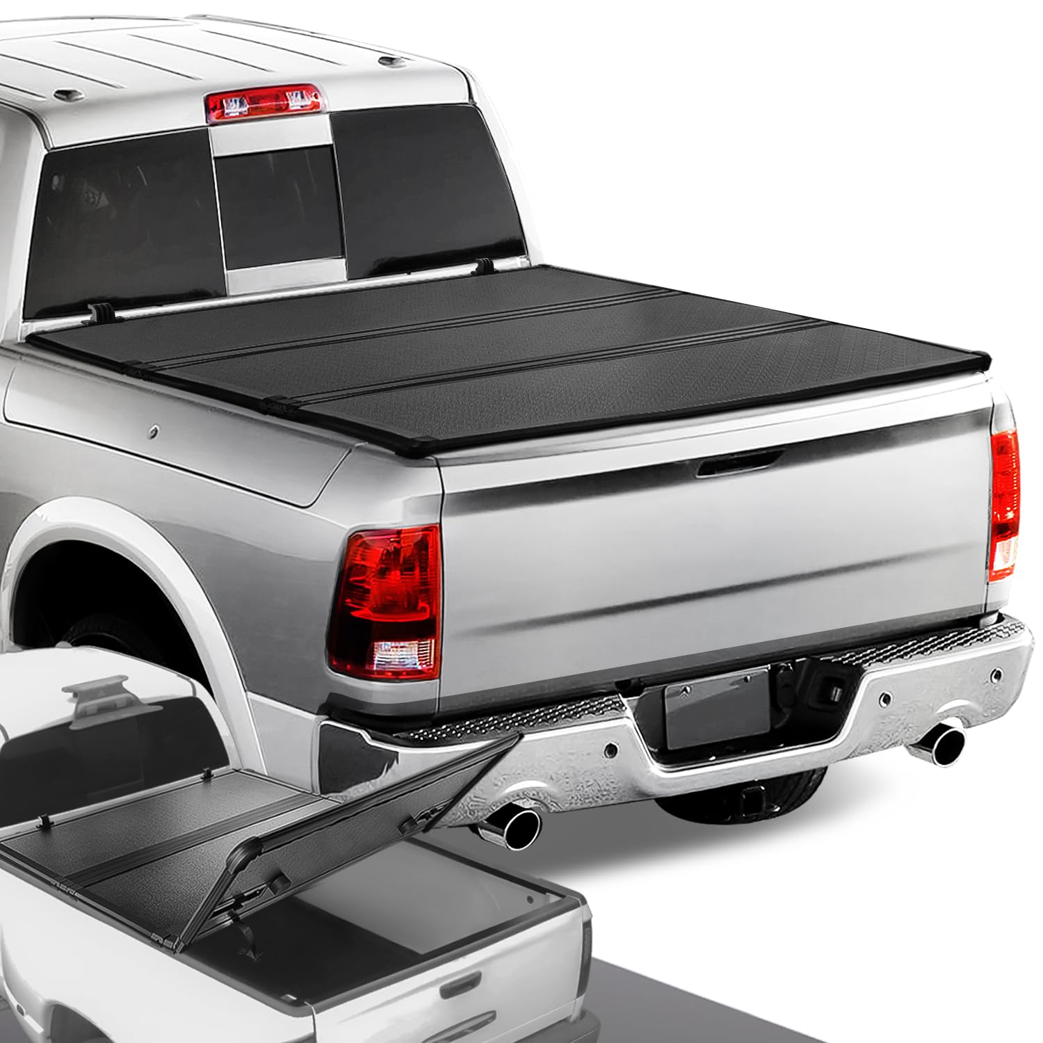 DNA Motoring TTC-RU-018 Truck Bed Soft Vinyl Roll-Up Tonneau Cover Compatible with 2009-2018 Ram 5.7Ft Fleetside Short Bed,09-18 Ram 1500, Black