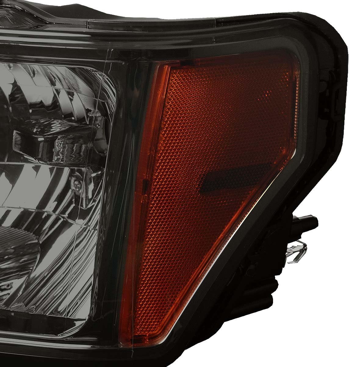 DNA MOTORING HL-OH-F1509-SM-AM Smoke Lens Amber Headlights Replacement Compatible with 09-14 F-150