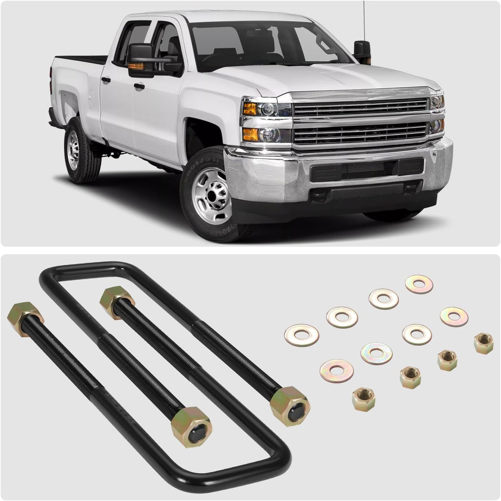 J2 Engineering Leaf Spring Lift Block Leveling Kit Compatible With ChevyGMC Silverado Sierra 1500 1999-2024,3" Lift, J2-LK-CH-R-003-BK