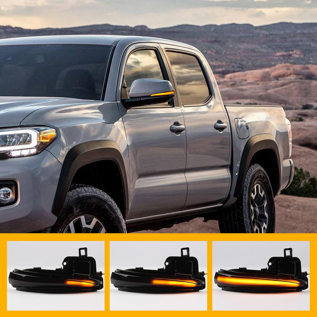 [2pcs] Side Mirror Turn Signal Lights for Toyota Tacoma 2016-2023/2019-2024 RAV4, LED Sequential Dynamic Indicator Strip Lamps Replacement for 8174058010