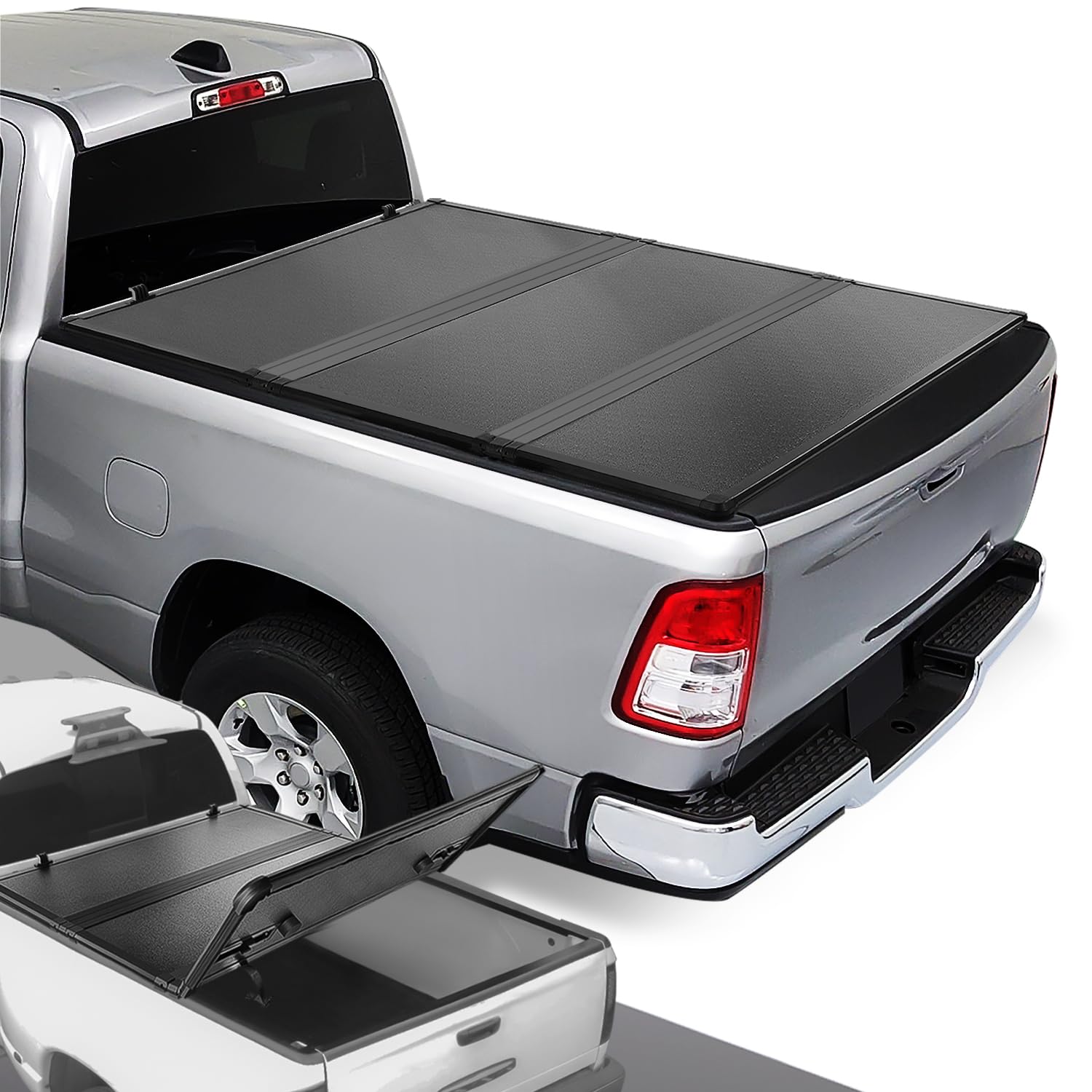 DNA Motoring TTC-RU-018 Truck Bed Soft Vinyl Roll-Up Tonneau Cover Compatible with 2009-2018 Ram 5.7Ft Fleetside Short Bed,09-18 Ram 1500, Black