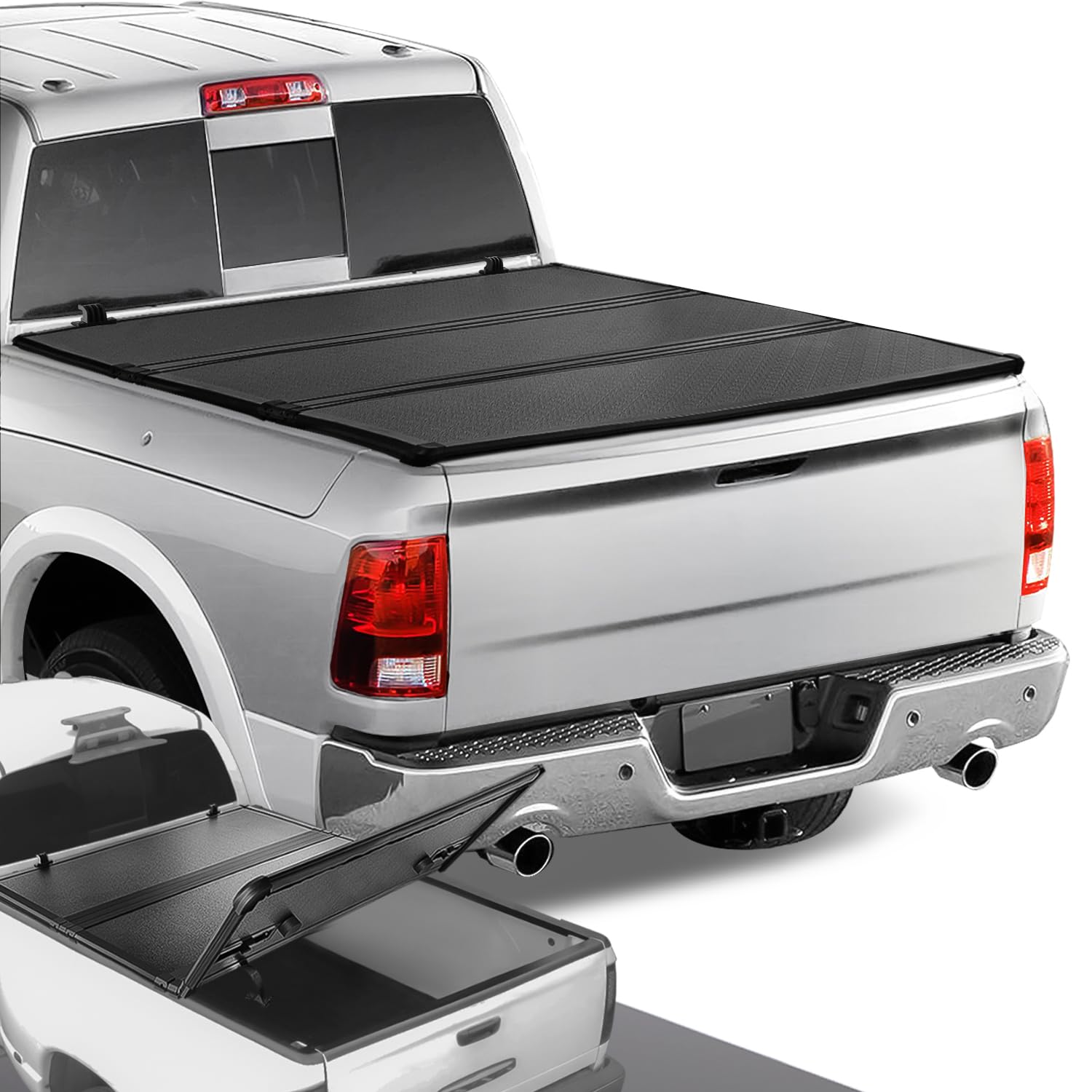 DNA Motoring TTC-RU-018 Truck Bed Soft Vinyl Roll-Up Tonneau Cover Compatible with 2009-2018 Ram 5.7Ft Fleetside Short Bed,09-18 Ram 1500, Black