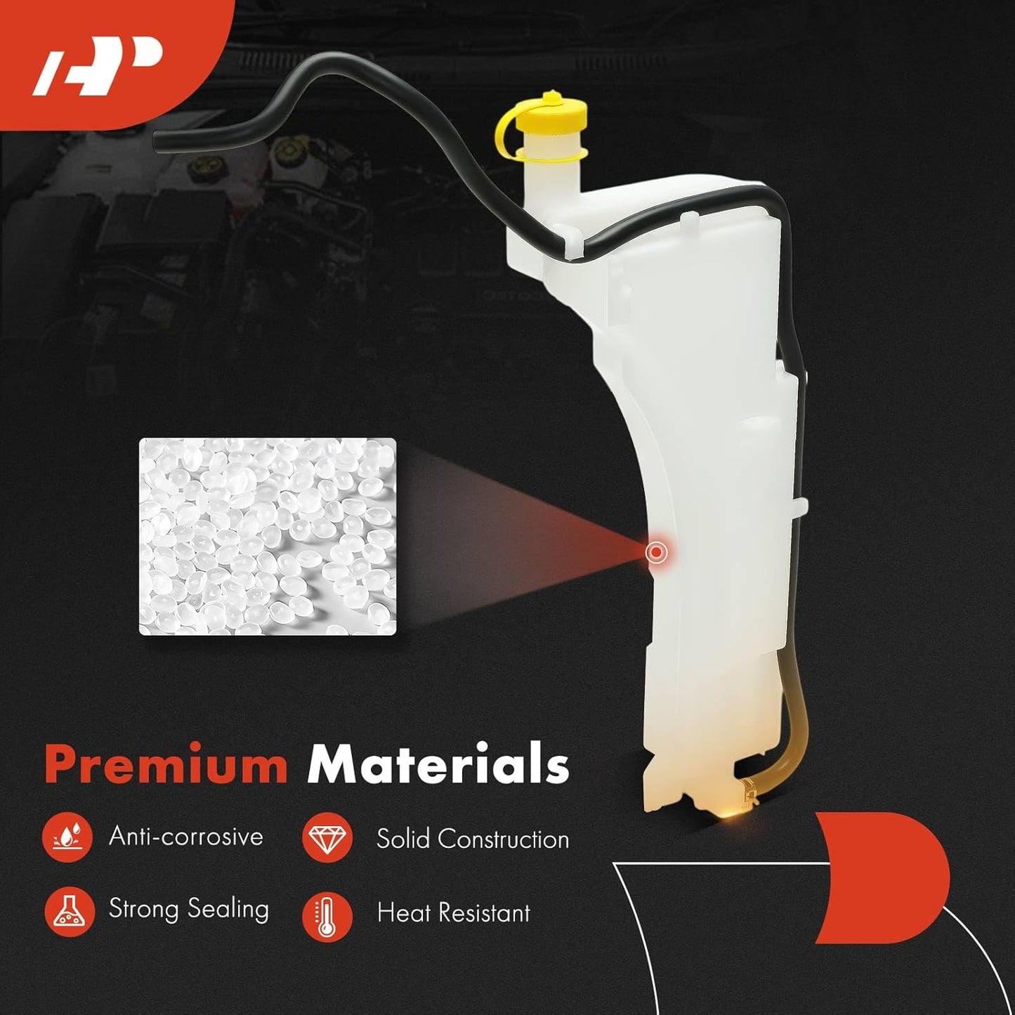 A-Premium Engine Coolant Overflow Recovery Reservoir Tank [with Cap & Tubing] Compatible with Nissan Juke 2011-2017 1.6L - Front Side