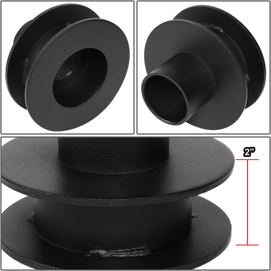 J2 Engineering J2-LK-FD-F-SE-024-BK 2" Front Leveling Lift Kit Coil Spring Spacers w/Shock Extensions Compatible with 05-22 F250 Super Duty / F350 Super Duty