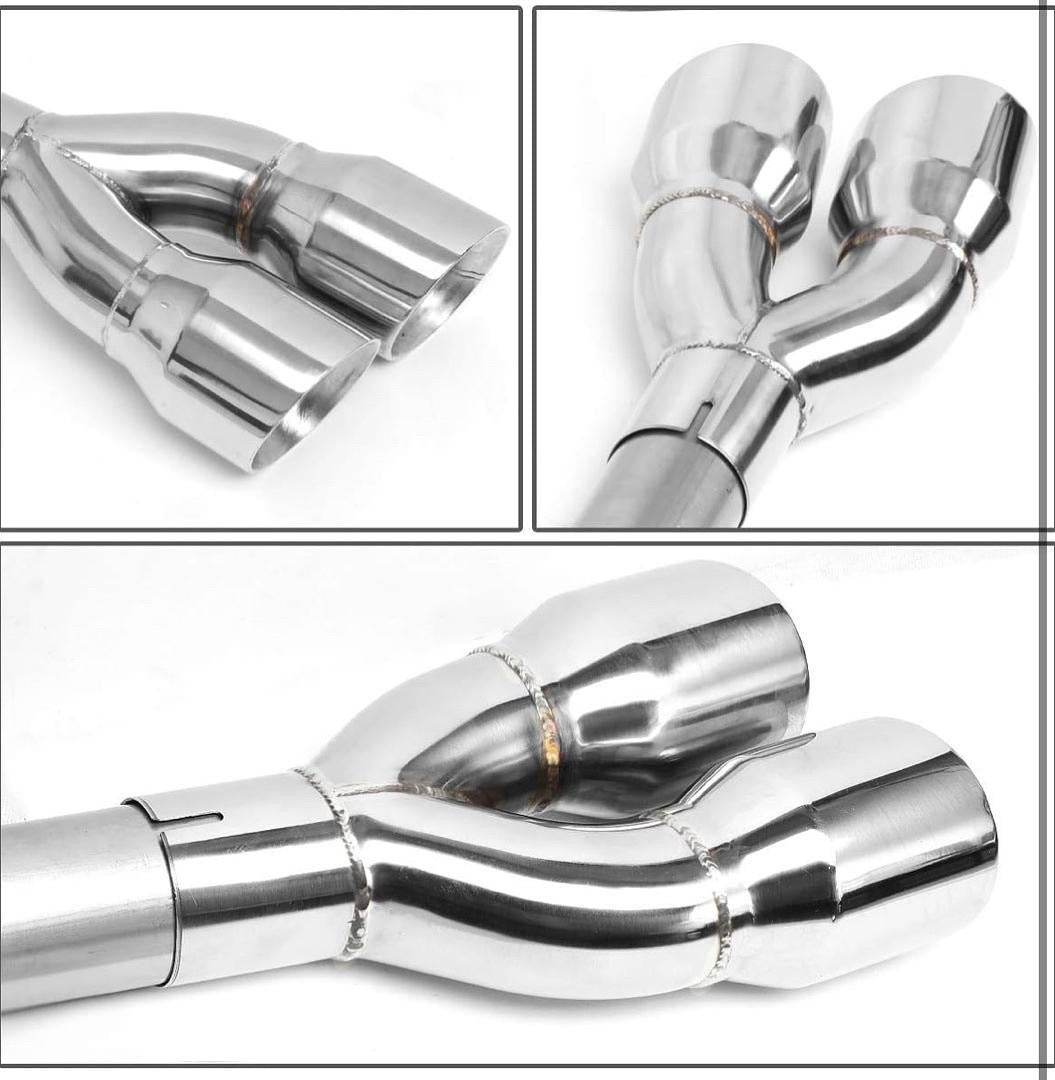 AXLE CAT BACK EXHAUST KIT W/QUAD DUAL 3.5 INCHES OD STAINLESS STEEL TIP
