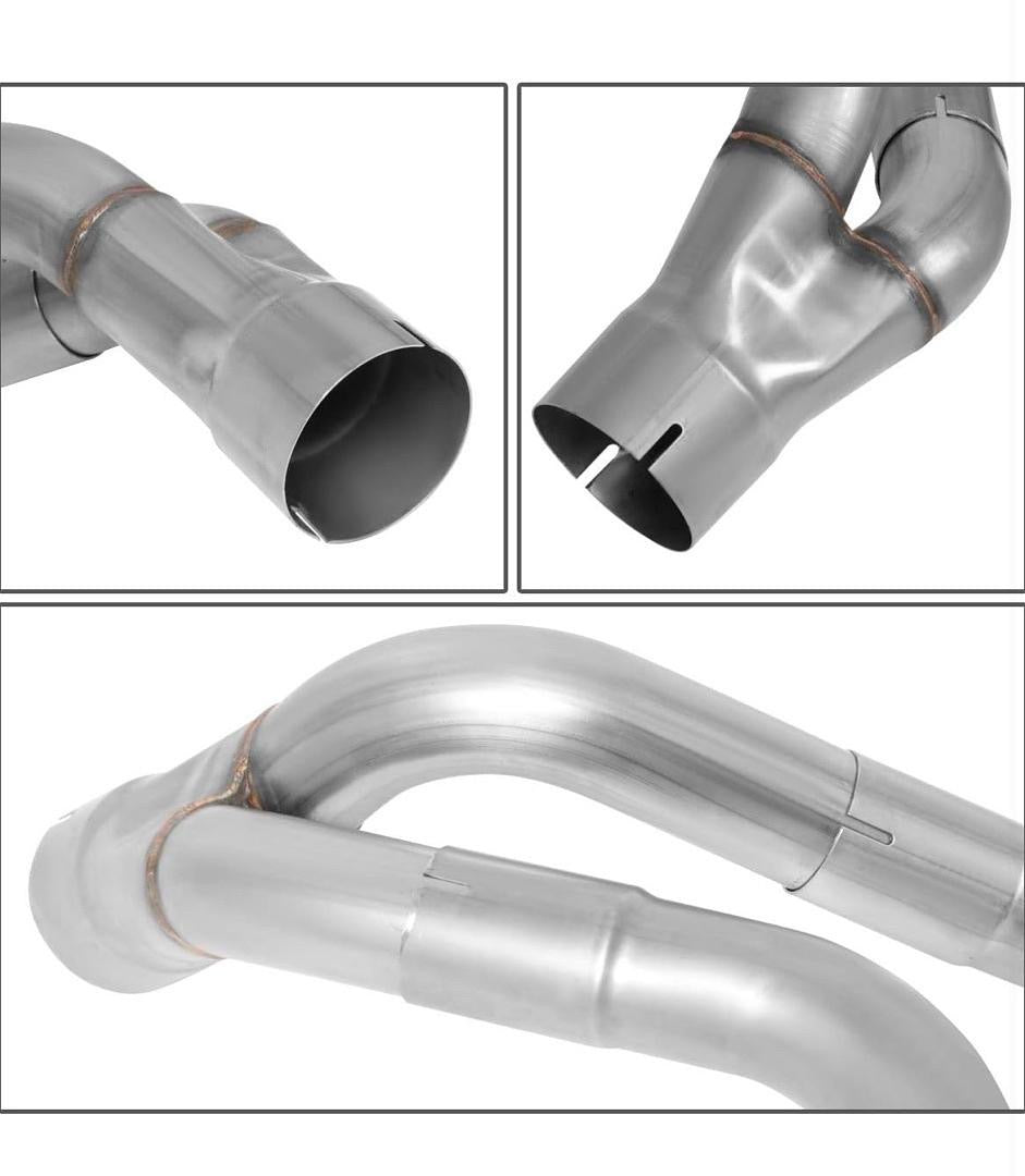 AXLE CAT BACK EXHAUST KIT W/QUAD DUAL 3.5 INCHES OD STAINLESS STEEL TIP