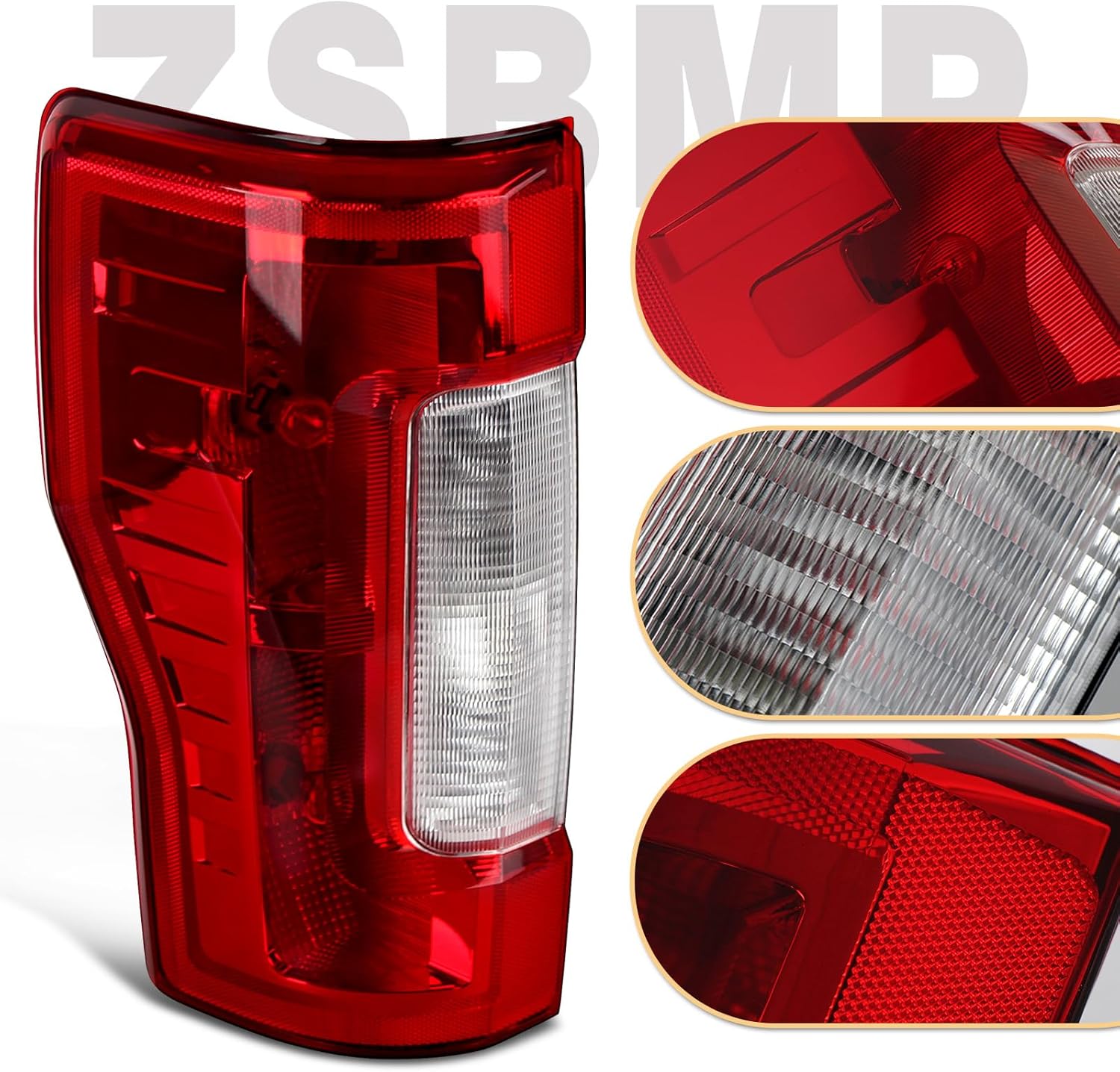 Tail Lights Compatible with Ford F250 F350 XL,XLT 2017 2018 2019 Super Duty Rear Brake Lamp Signal Assembly Replace HC3Z13405D,HC3Z13405F,FO2800256(Halogen W/O Blind Spot, Left Driver Side)