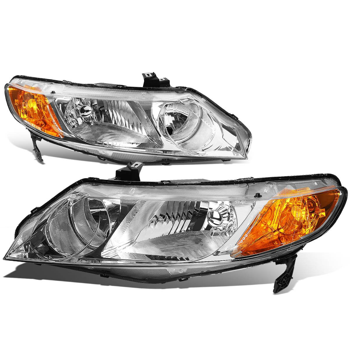 DNA Motoring HL-OH-HC064D-SM-AM Smoke Lens Amber Headlights Replacement For 06-11 Civic Sedan 4-Door